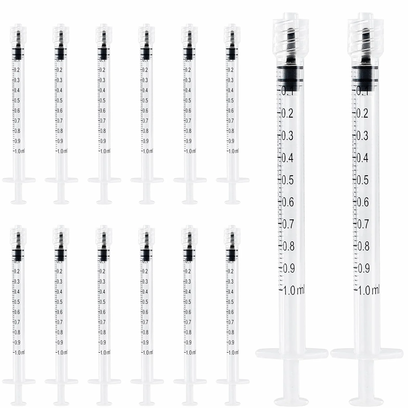 TRUEIN 14 sztuk strzykawek dozujących, 1 ml, zestaw strzykawek bez igieł, strzykawka Luer Lock, strzykawka z tworzywa sztucznego, sterylna, jednorazowa, bezlateksowa, strzykawka z siary, do