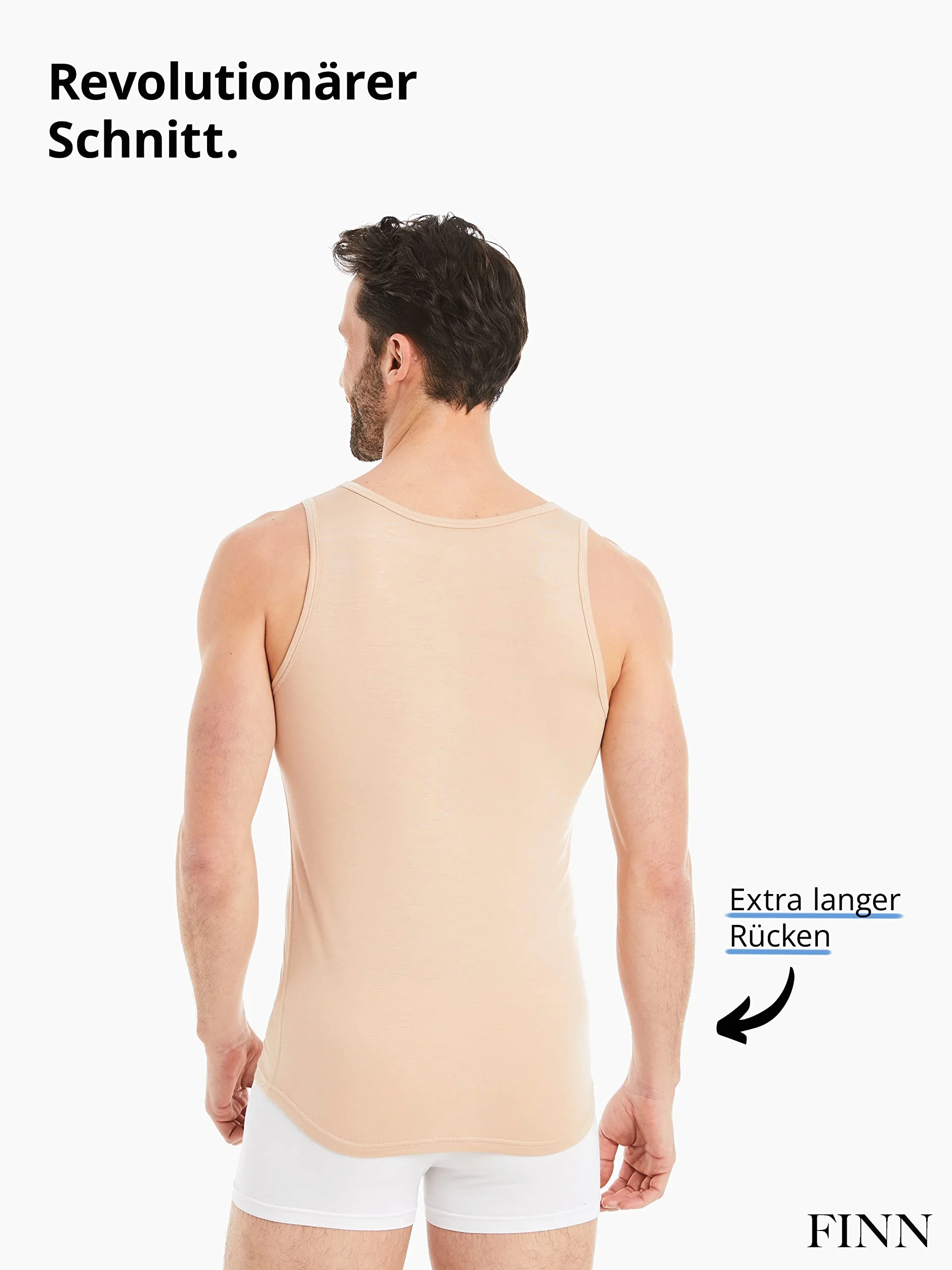 FINN Podkoszulek biznesowy męski bez rękawów Tank Top - podkoszulek męski z oryginalnego materiału Lenzing® Modal - idealna koszulka pod pachami pod koszulą i garniturem