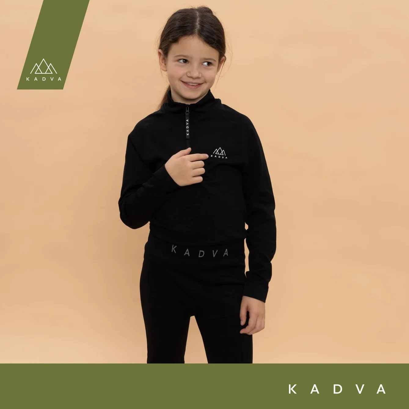 KADVA Komplet Bielizny Termoaktywnej TYROS dla Dzieci Kolor Czarny Rozmiar 152/164 Bielizna na Zimę Reguluje Temperaturę podczas Wysiłku Oddycha i Odprowadza Wilgoć