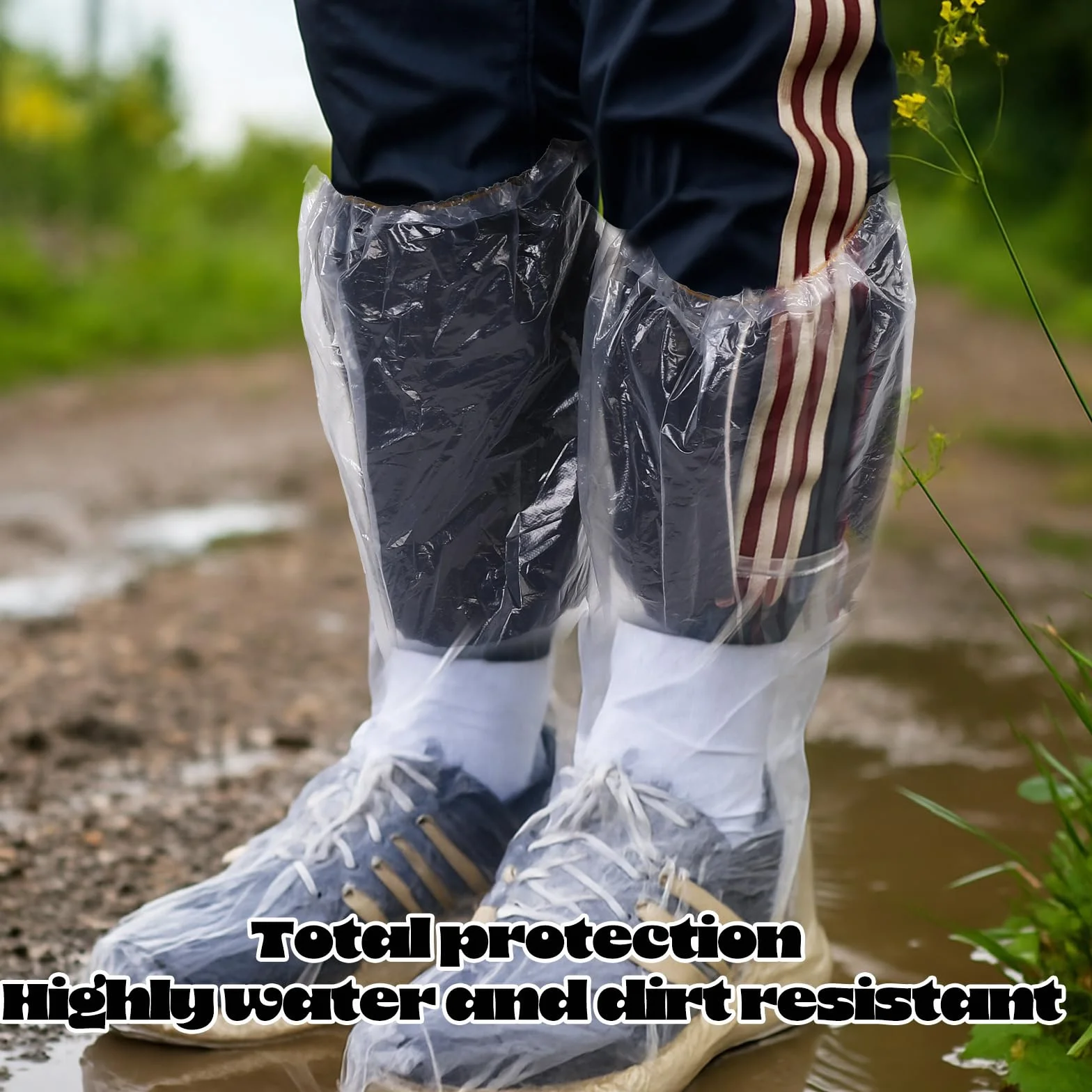 5 par jednorazowych nakładek na buty z gumowym ściągaczem, wodoszczelne pokrowce na buty przeciwdeszczowe, przezroczyste ochraniacze na buty, wodoodporne, antypoślizgowe, dla mężczyzn i kobiet, na