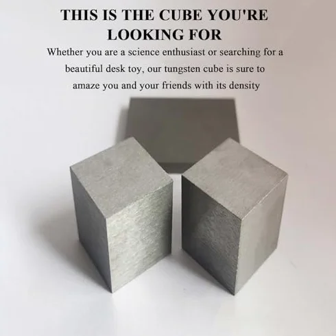 Kostka wolframowa - 15 x 15 x 15 mm metalowy blok do kolekcji elementów naukowych i kreatywnych prezentów DIY
