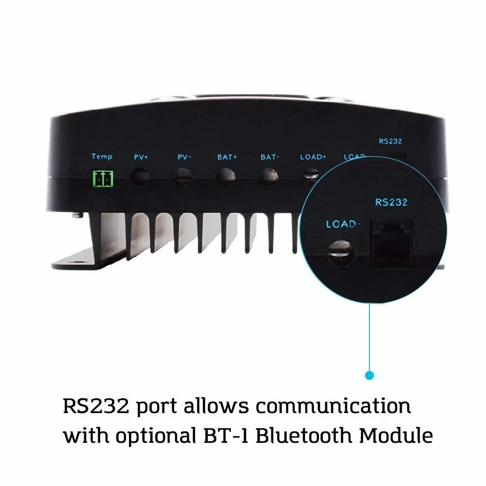 Renogy 40 A 12/24 V MPPT solarny regulator ładowania Bluetooth z ekranem LCD, do akumulatorów AGM, żelowych i litowych