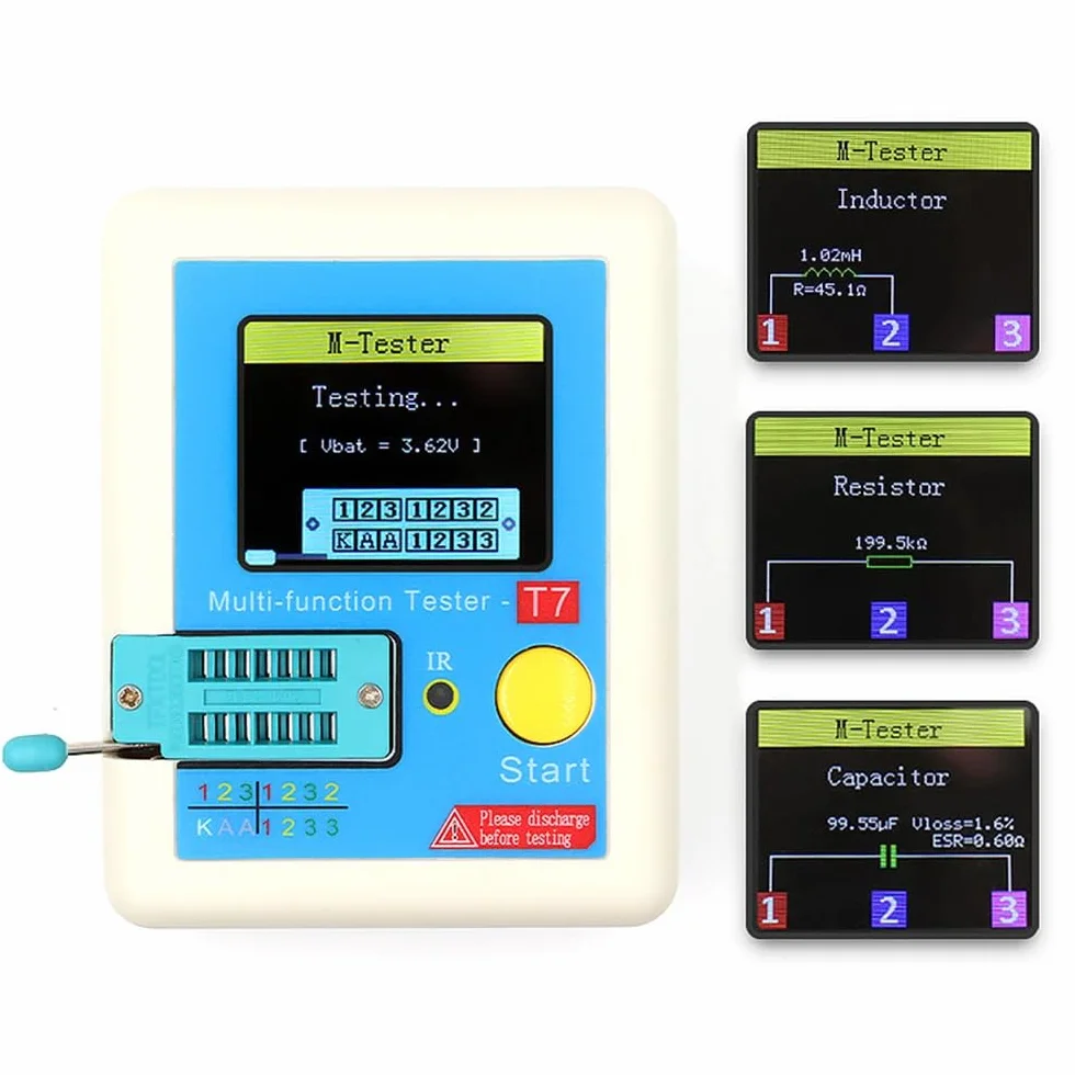 DollaTek Wielofunkcyjny tester tranzystorowy TFT Dioda Trioda Pojemno?? Tester LCR ESR NPN PNP MOSFET IR