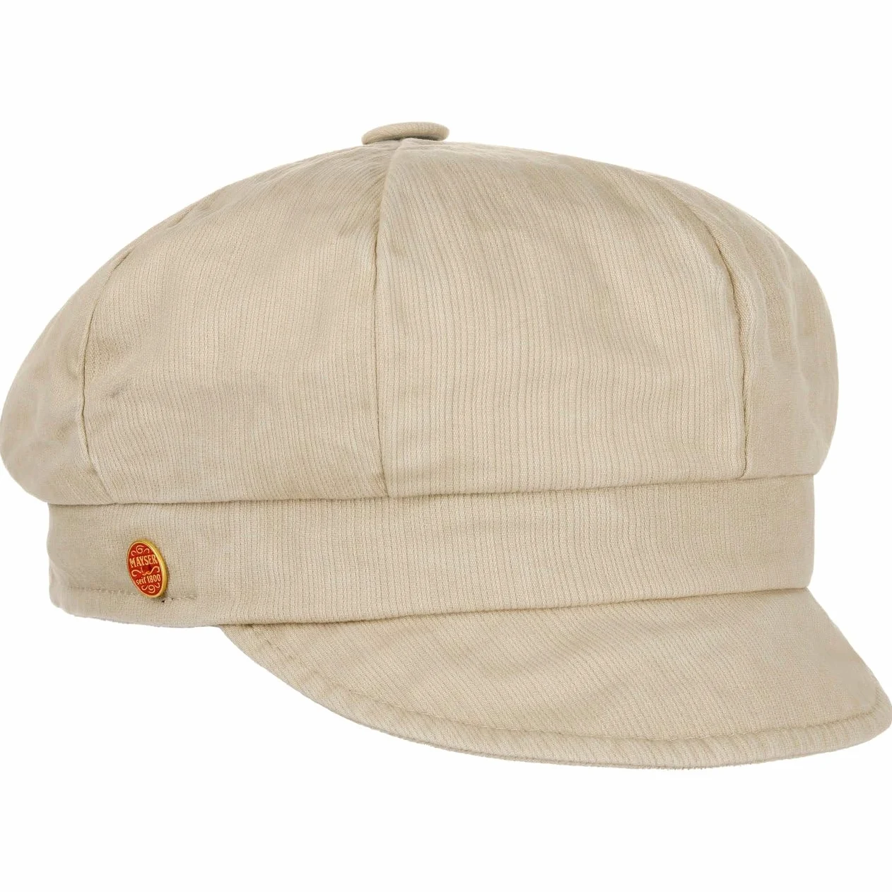 Mayser Czapka Newsboy AlexaKobiety - Made in the EU z daszkiem przeciwsloneczna bawełniana baker boy Lato wiosna-lato - One Size beżowy