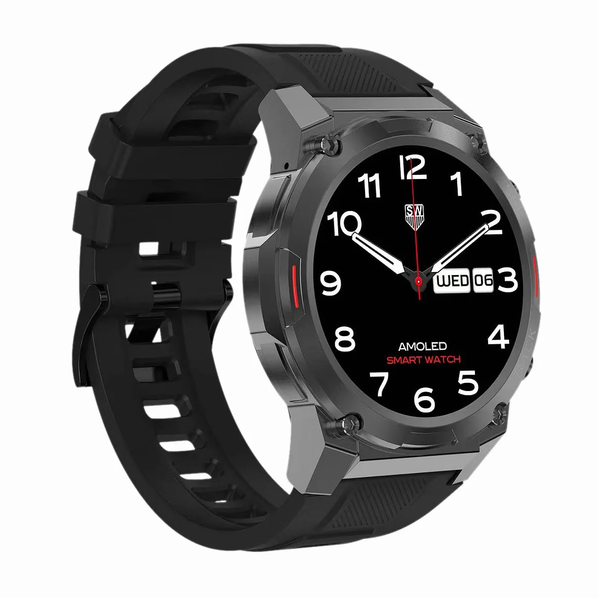 Maxcom - FW63 Cobalt Pro Smartwatch – zegarek fitness i sportowy – dla mężczyzn – wodoodporny – z monitorowaniem ciśnienia krwi, tętna i snu – wytrzymały – bardzo mocny akumulator – okrągły – z gumową