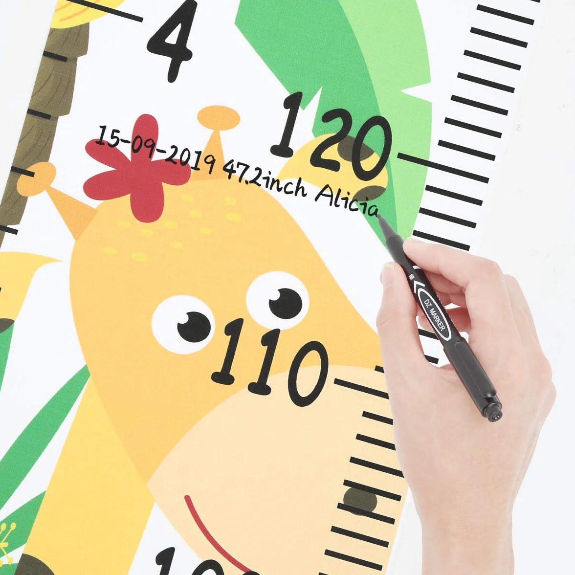Miarka Wzrostu dla Dzieci Linijka Wisząca na Scianie, Miarka Wzrostu Płótna do Drewnianej Ramy Dziecka Miarka Wzrostu Dziecka do Dekoracji Scian Przedszkola 79 "x 7,9"