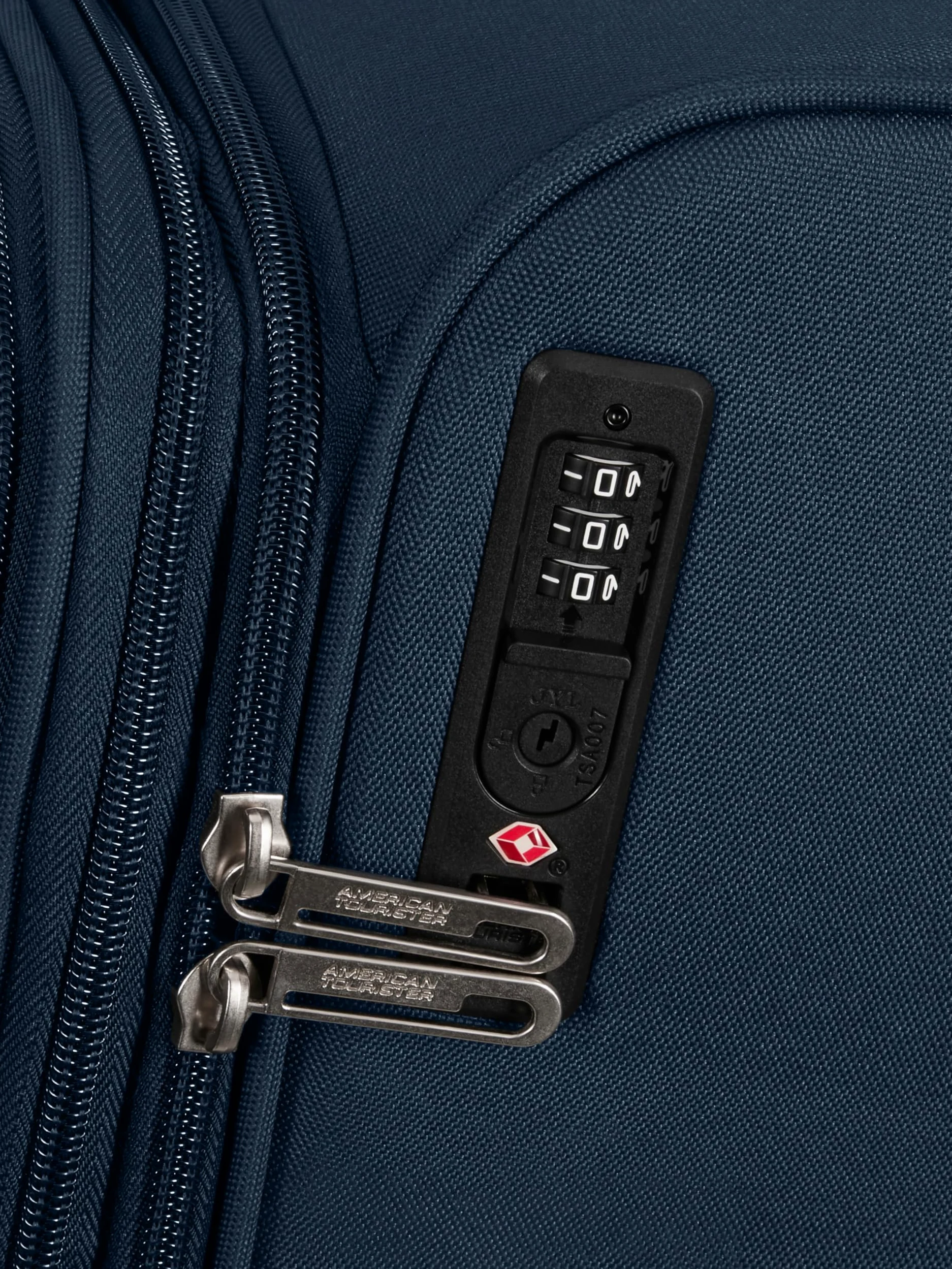 American Tourister Poproll - 3-czesciowy zestaw walizek miekkich (Bagaz podreczny, Srednia, Duza), Lekki - Niebieski (Navy)
