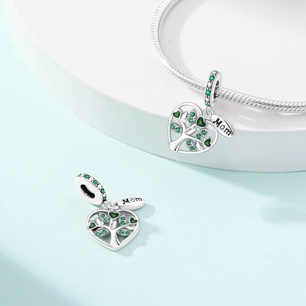 HappyStar Srebro 925 Charms Wisiorki Koraliki do Bransoletek Pandora Prezent na Dzień Matki