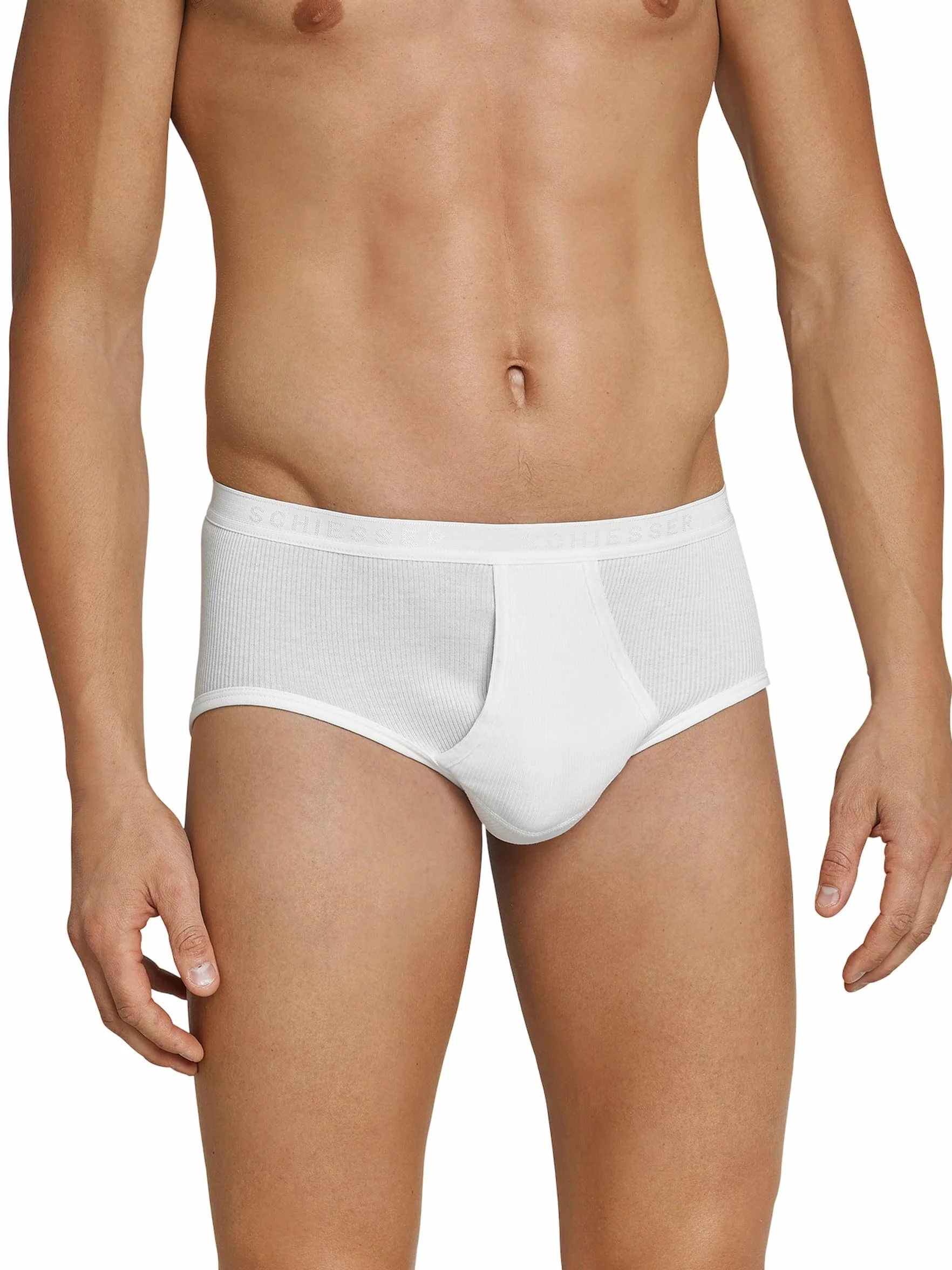 Schiesser Męskie Slipy Sportowe 2 Sztuki Biały 4XL
