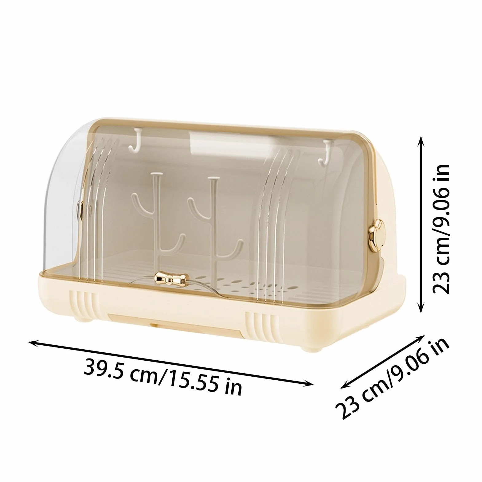 Générique Pojemnik do suszenia butelek dla niemowląt, przezroczysta pokrywa butelka dla niemowląt, pojemnik na spust, 15,55 x 9,06 x 9,06 przenośna stacja podawania odporna na odpychanie