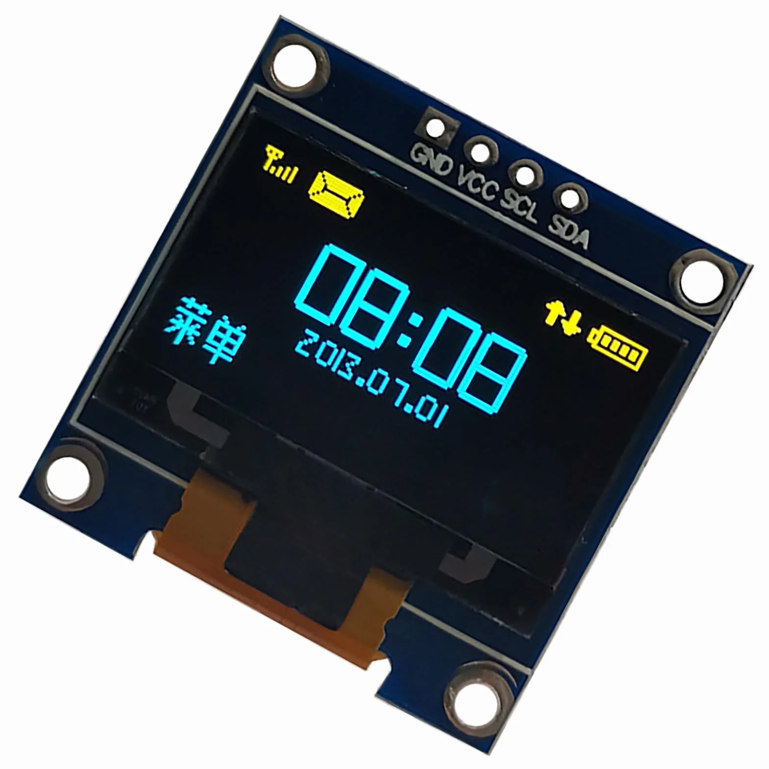 Moduł Wyświetlacza OLED 0,96 Cala, 128x64 Pikseli żółty Niebieski SSD1315 Mini Samoświecąca Płytka Wyświetlacza, Wyświetlacz Szeregowy IIC I2C, Kompatybilny z Ar Duino, Seria 51