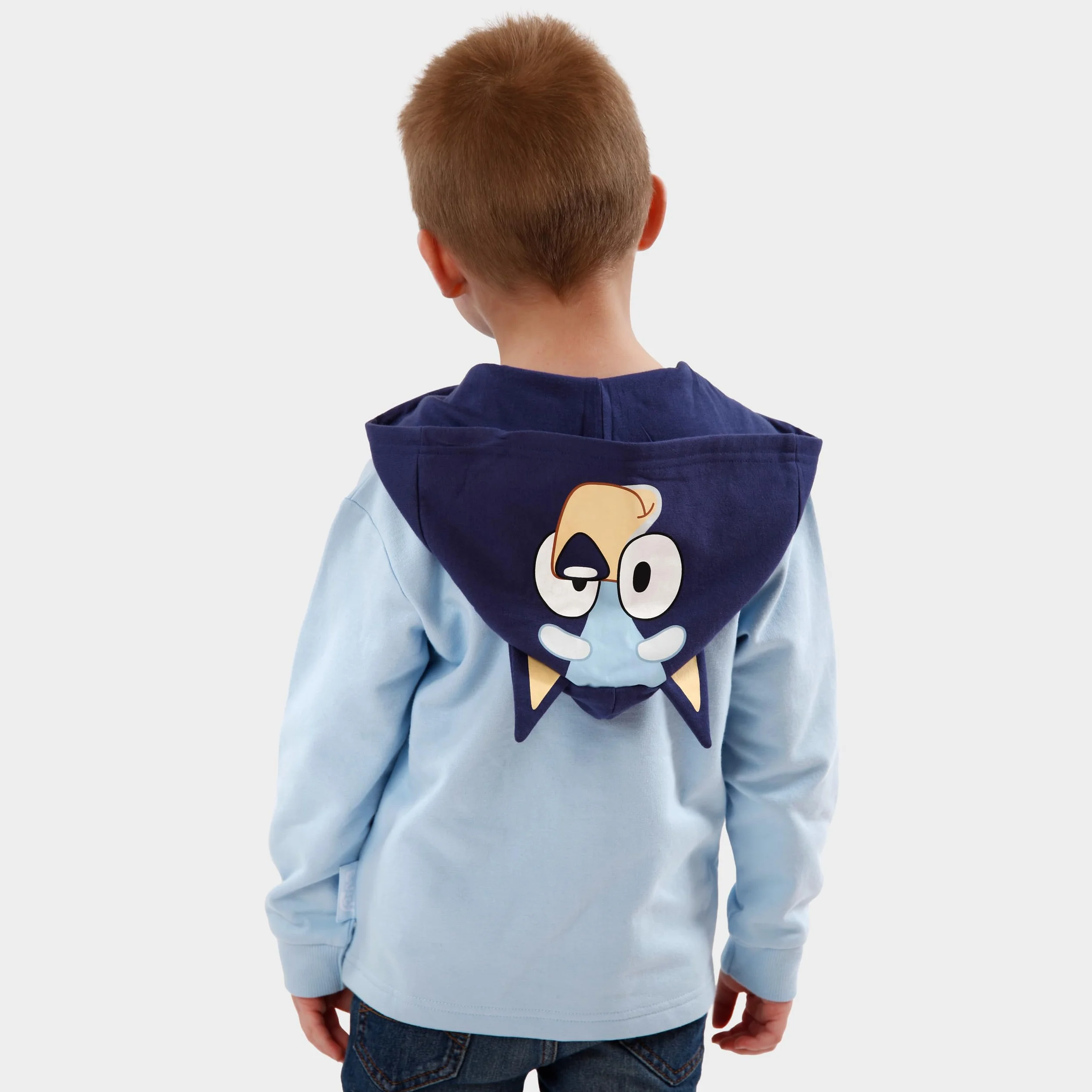 Bluey Niebieska Z Kapturem Z Uszami 3D | Bluza Z Kapturem | Kostiumowa Bluza Z Kapturem Dla Chłopców | Oficjalny Towar