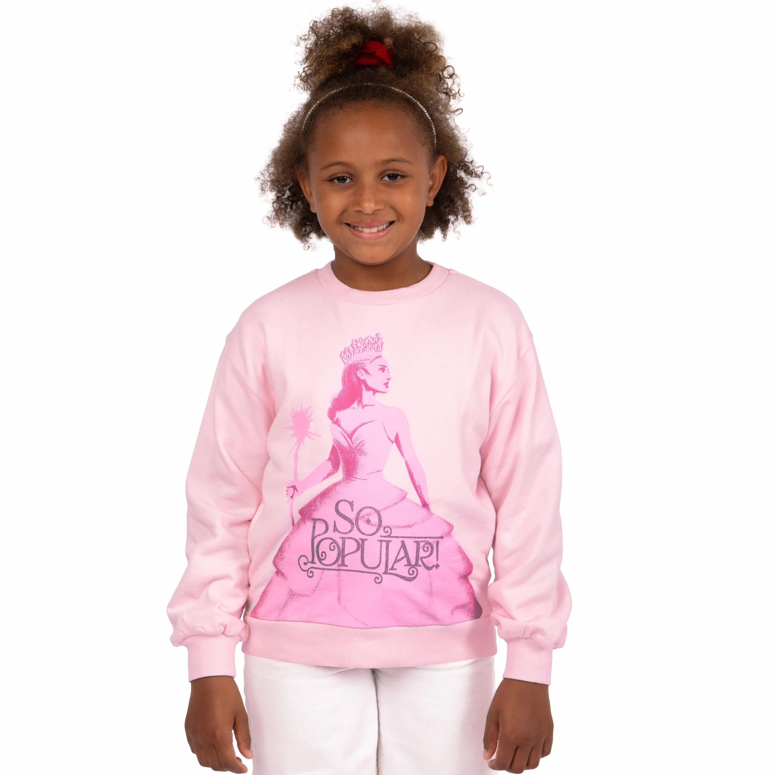 WICKED Bluza | Glinda Bluza Dla Dziewczynek | Bluza Z Brokatem Dla Dziewczynek | Rosa 140
