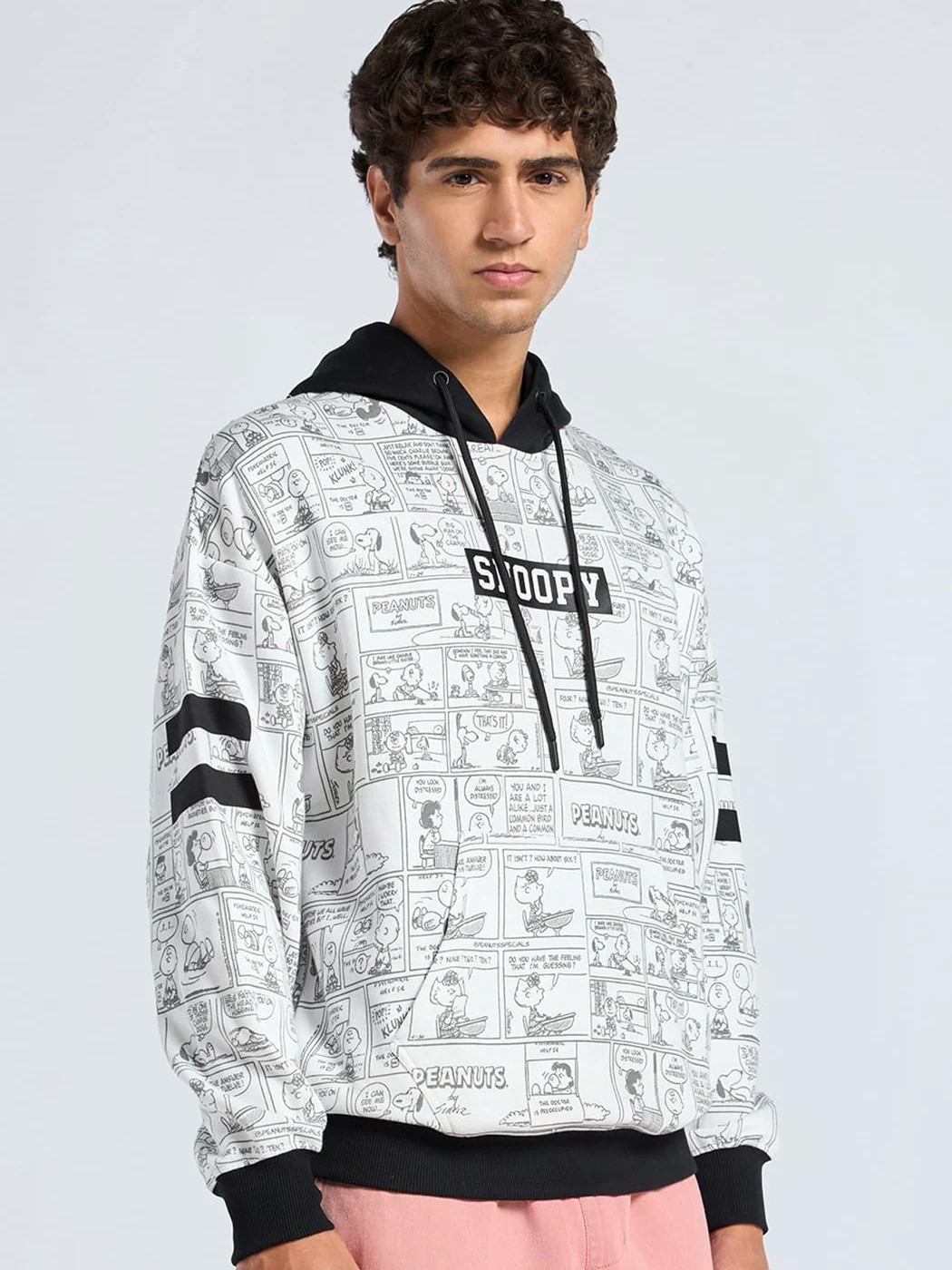 Bewakoof X Peanuts Snoopy męska bluza polarowa z kapturem Bewakoof Heavy Duty 1.0 męska bluza z kapturem odzież zimowa