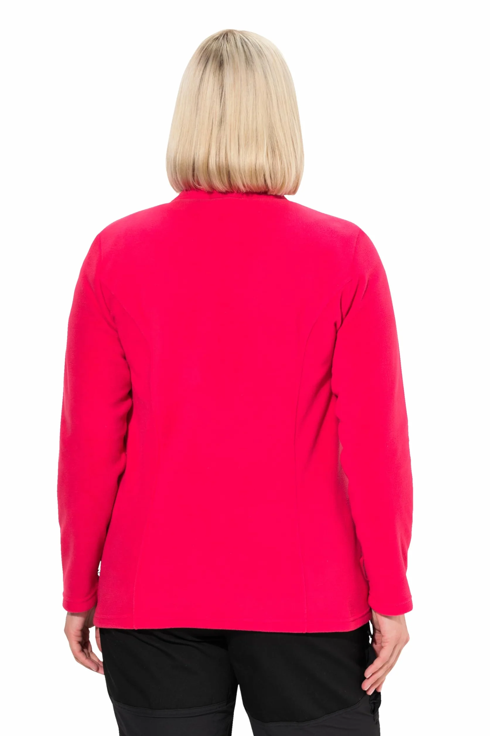 Ulla Popken Damska kurtka polarowa, duże rozmiary, plus size, system modułowy, kurtka wewnętrzna, stójka, magenta, 50-52