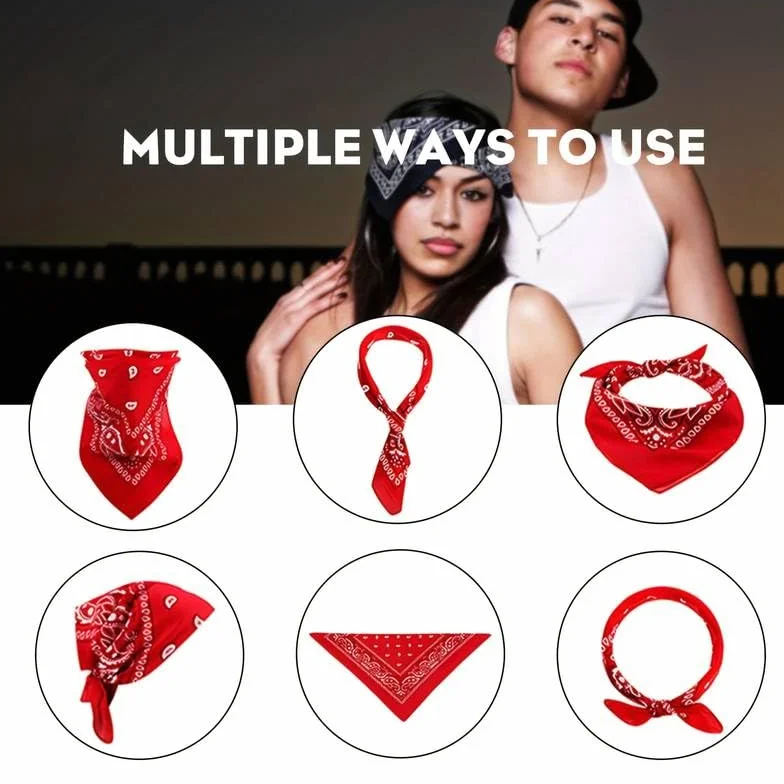 Boolavard 100% bawełna 1 szt., 6 sztuk lub 12 szt. Pack bandany z wzorem Paisley, oryginalny kolor do wyboru nakrycia głowy / włosy, fioletowy, rozmiar uniwersalny