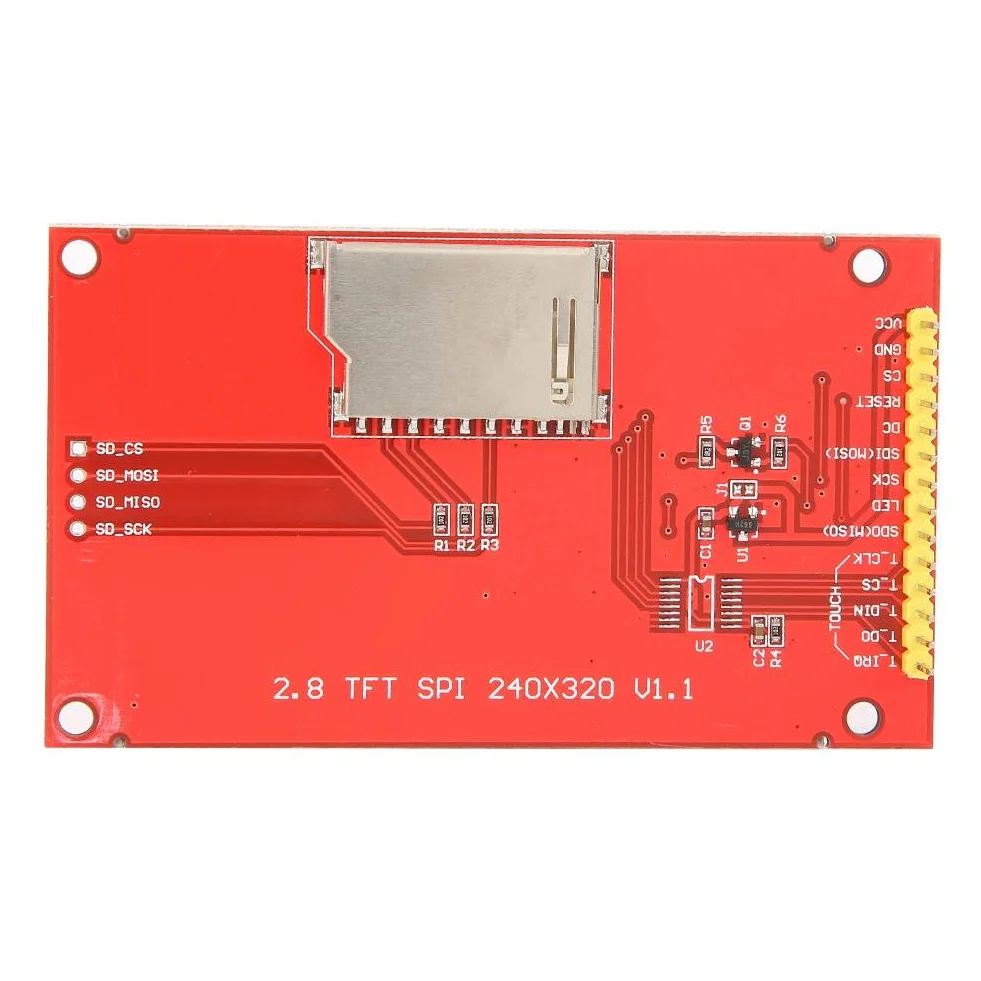 2,8 Zoll ILI9341 240x320 5 V / 3,3 V TFT SPI LCD-Anzeigemodul Serieller Anschluss LCD-Touchscreen-Modul Farbdisplay, Unterstützung 65K-Farbdisplay(mit Berührung)