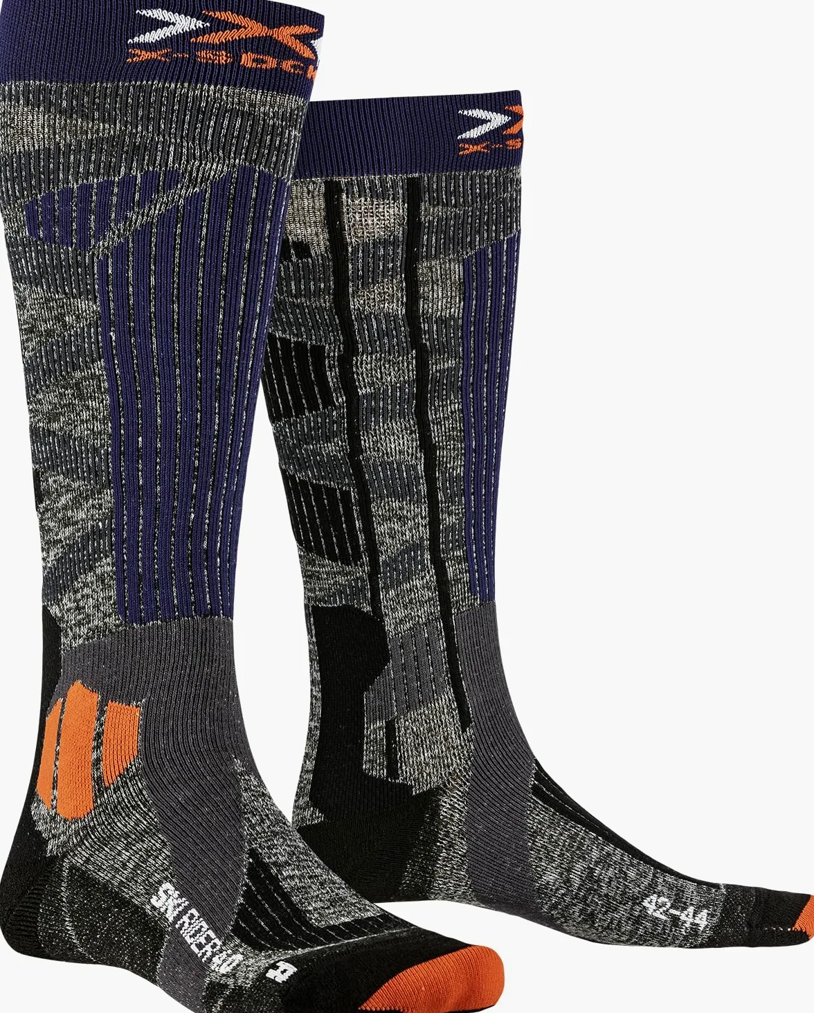 X-Socks Ski Rider 4.0 skarpety do sportów zimowych Stone Grey Melange/X-Orange 42-44