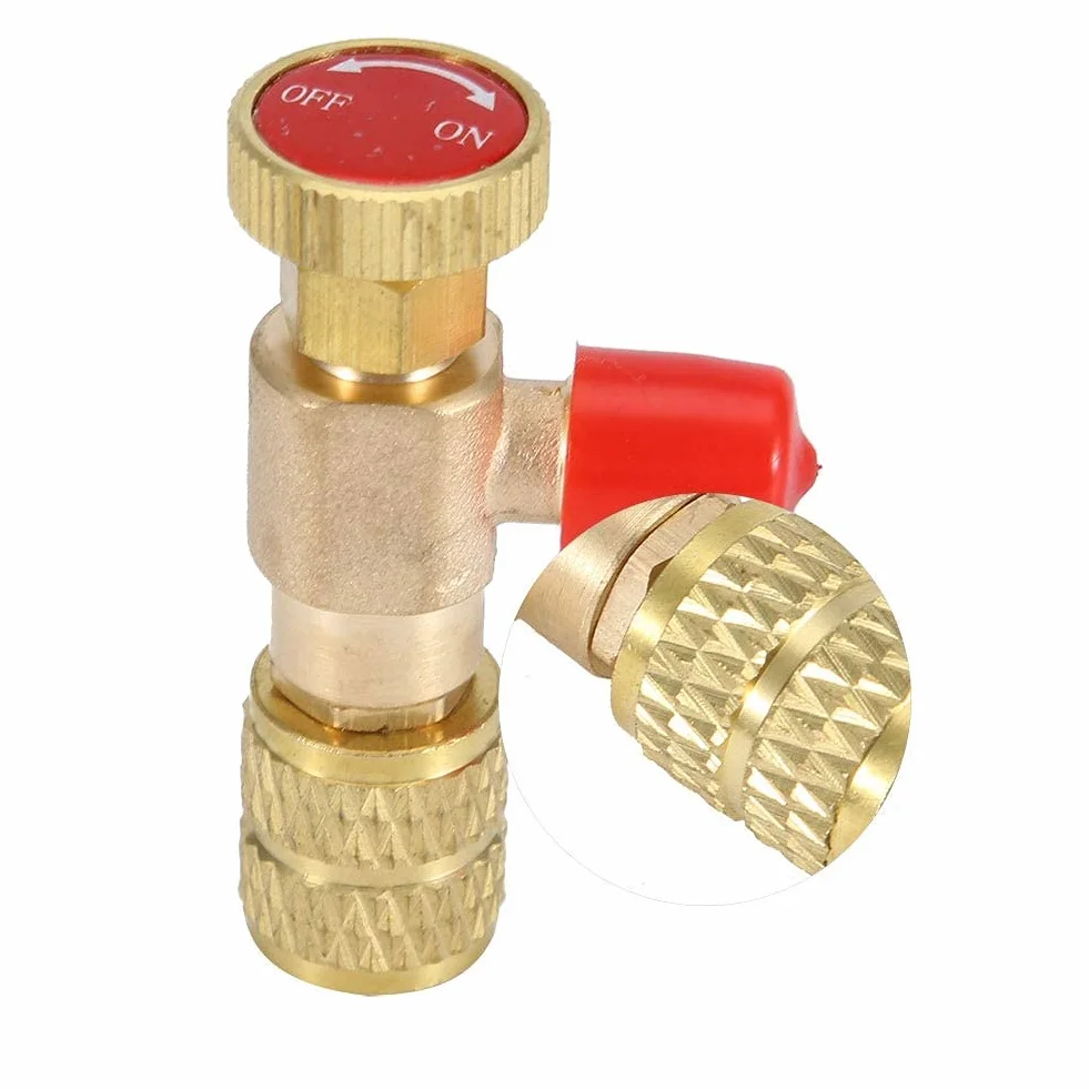 Jeffergarden 2 szt. płynny zawór bezpieczeństwa R410A R22 klimatyzacja czynnik chłodniczy naprawa i fluorek 1/4" adapter bezpieczeństwa do użytku domowego narzędzia