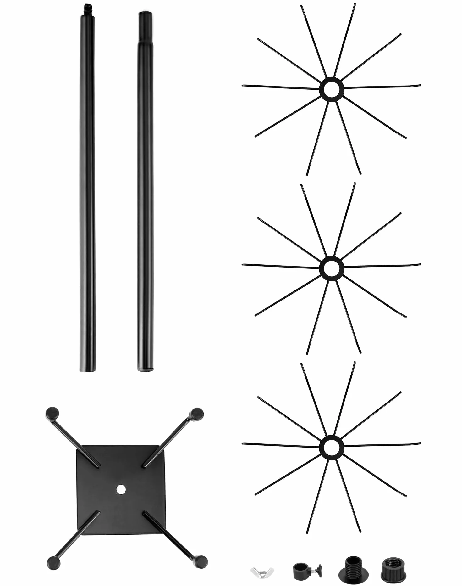 QWORK® 3-poziomowy, czarny, metalowy stojak obrotowy, idealny do ekspozycji biżuterii i akcesoriów
