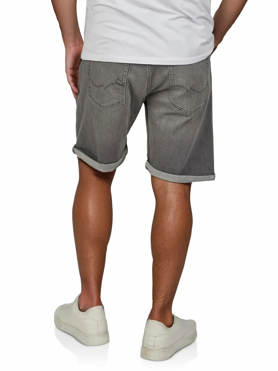 JACK & JONES JJIRICK krótkie spodenki jeansowe męskie, strecz, krój regularny, krótkie spodnie, bermudy, letnie, dżinsowe, jednokolorowe, czarne, niebieskie, S, M, L, XL, XXL