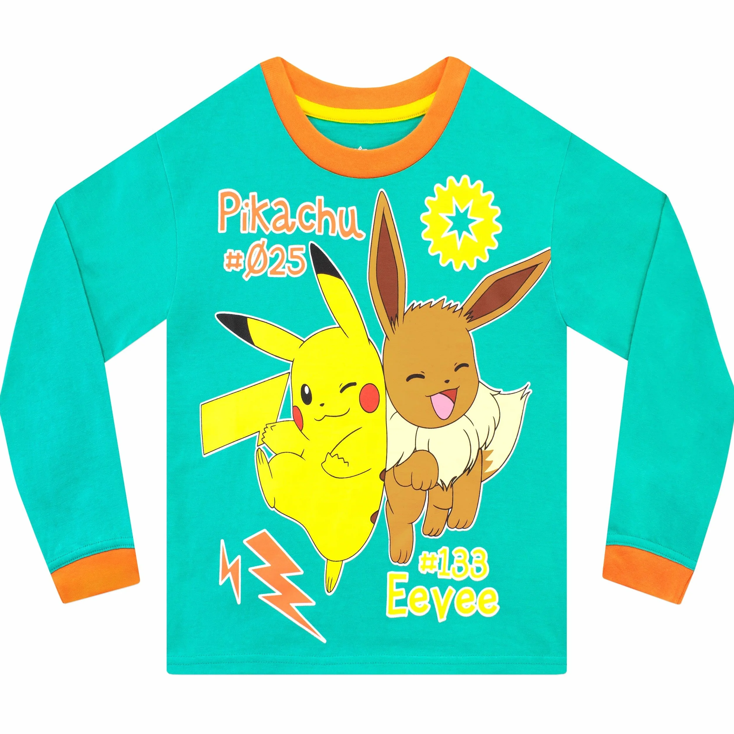 Pokémon Piżama Dziecięca Pikachu Eevee Długie Rękawy Bielizna Nocna