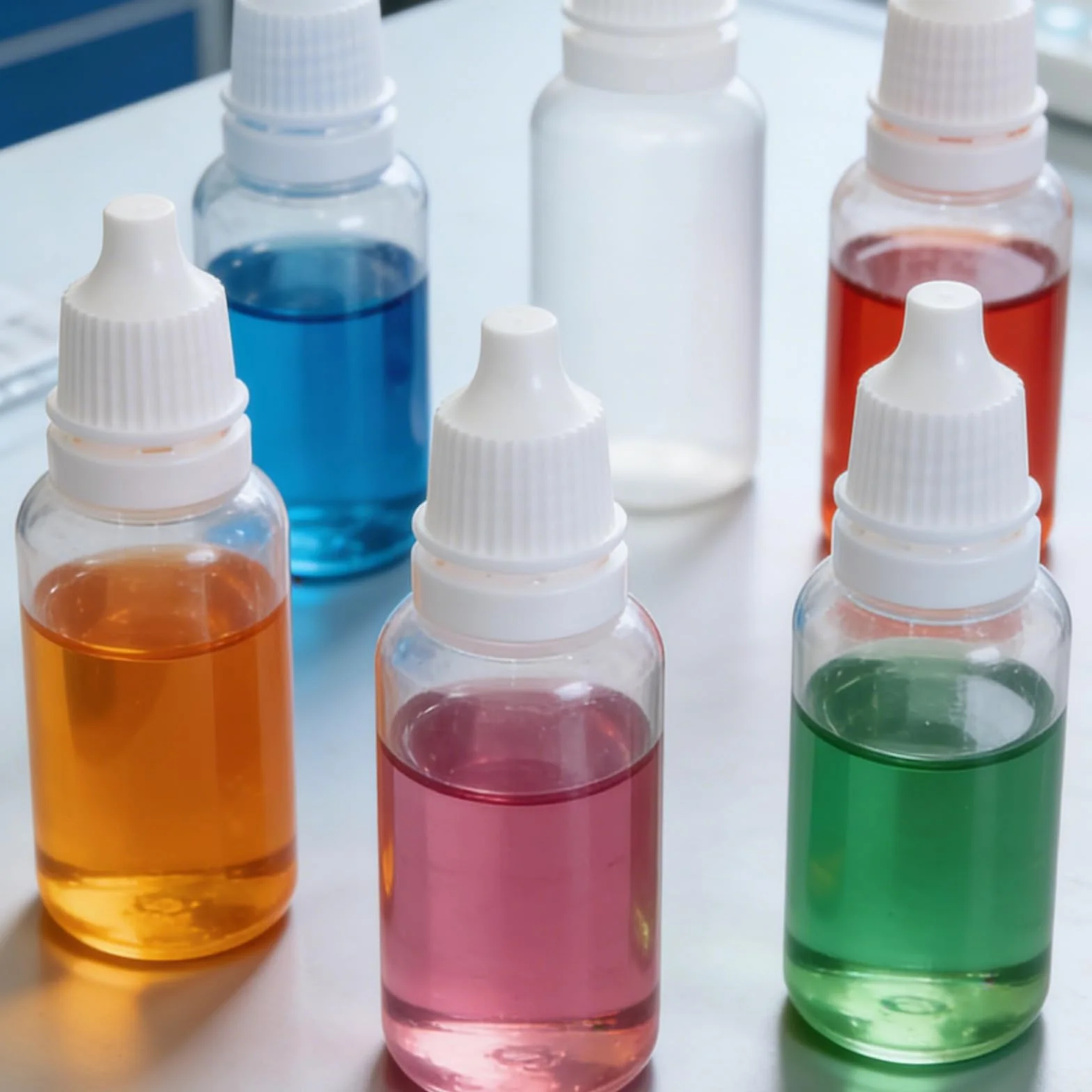 Małe Plastikowe Butelki z Zakraplaczem 15ml Puste Pojemniki Podróżne Krople do Oczu Szczelny Zestaw 8szt