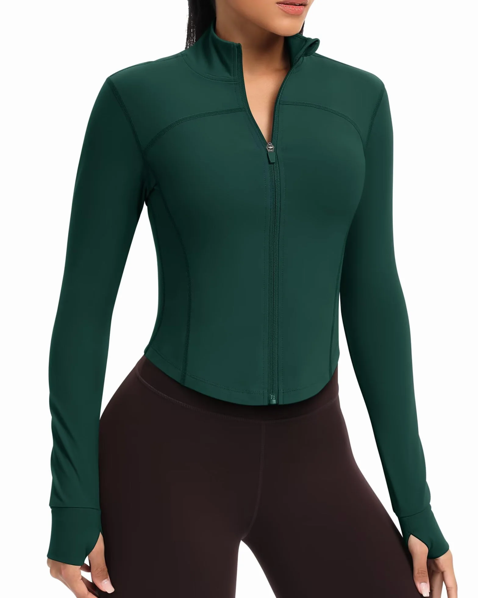 QUEENIEKE damska kurtka do biegania slim fit i miękka w dotyku bluza sportowa z pełną boczną kieszenią na zamek błyskawiczny