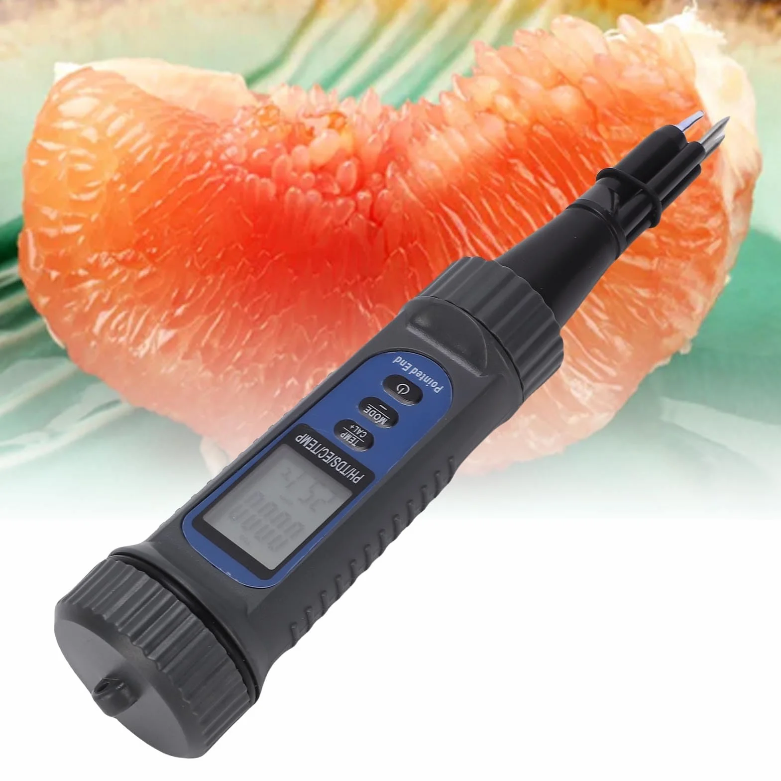 Ejoyous Miernik PH 4 w 1 z temperaturą TDS EC, Tester PH do żywności, Serów, Owoców, Warzyw, Gleby i Mięsa