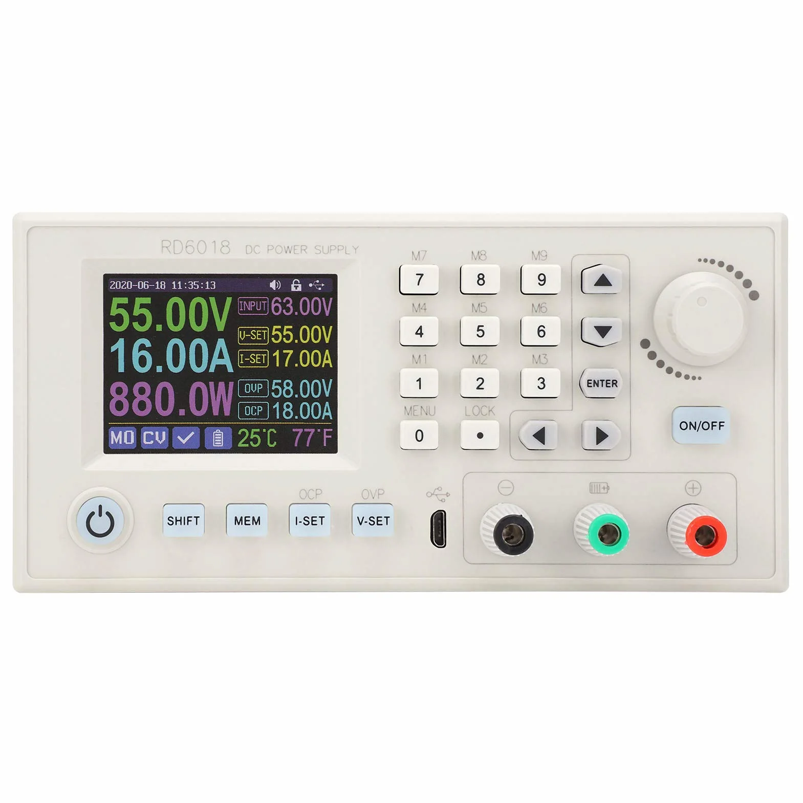 Eujgoov Regulowany Zasilacz Stabilizowany Regulator Napięcia 6-70 V do 0-60 V Moduł Podwyższania i Obniżania Napięcia z Wyświetlaczem LCD RD6018