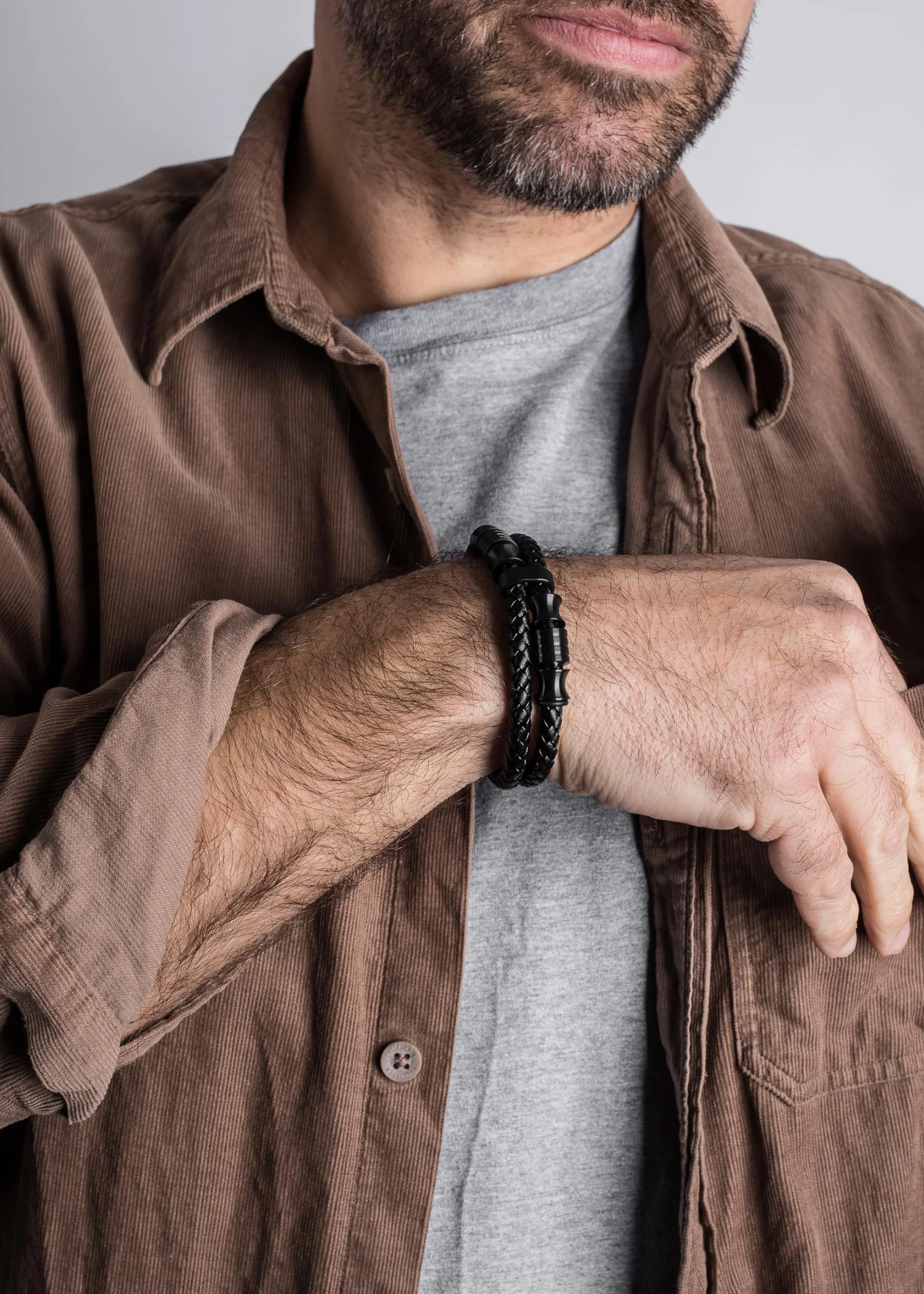 Akitsune Gracilitas Bransoleta ze Skóry | Biżuteria dla Kobiet, Bransoleta Męska ze Stali Nierdzewnej z Magnetycznym Zapięciem, Skóra, bez kamienia