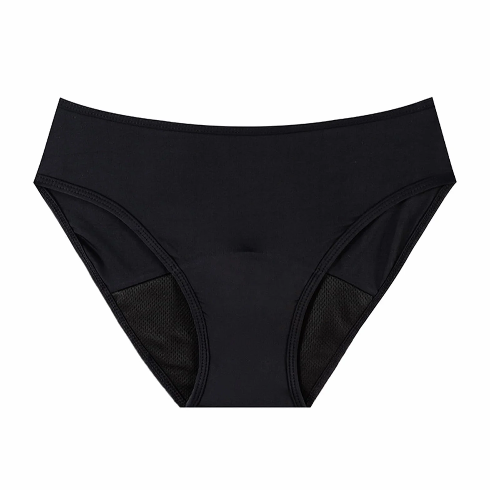 Okresowe moda kąpielowa do pływania, damski kostium kąpielowy, 4 warstwy, szczelne, spodnie okresowe, dół bikini, czarne majtki menstruacyjne, strumień światła dla dziewcząt