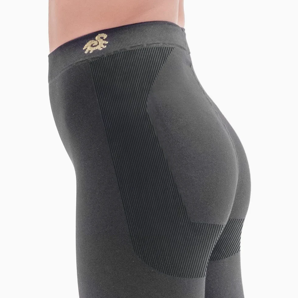 SOLIDEA Legginsy Damskie Push Up Be You Bamboo Icon | Legginsy Stopniowa kompresja 15/21 mmHg, Legginsy sportowe Damskie Push Up, Legginsy lakiernicze, Nero, 44