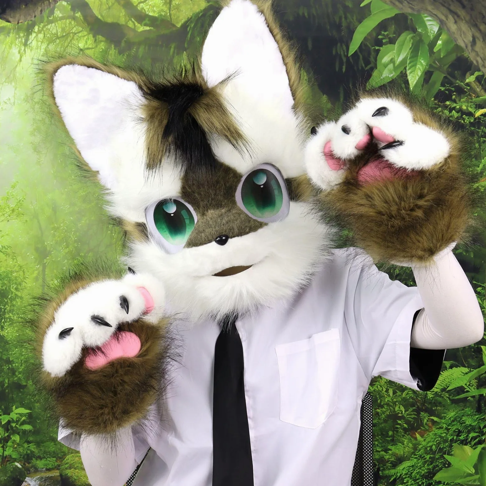 Fursuit Furry Headband Zwierzę Kot Pies Sztuczny Plusz Pełna Głowa Uroczy Komiks Con Nosi Maskę Cosplay Halloween Party Karnawał(A)