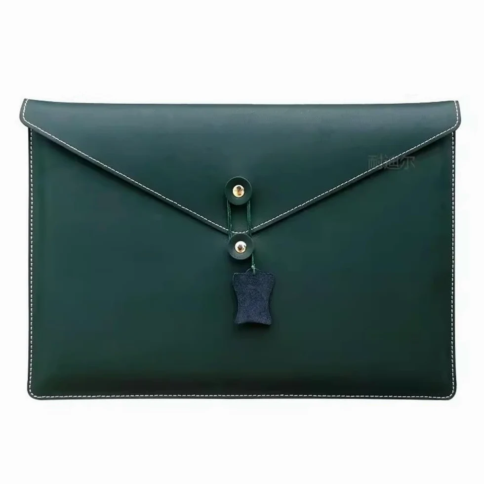 Teczka kopertowa na dokumenty, Skórzany organizer na dokumenty, koperty, teczki, organizer PU, wielokolorowy(Green)