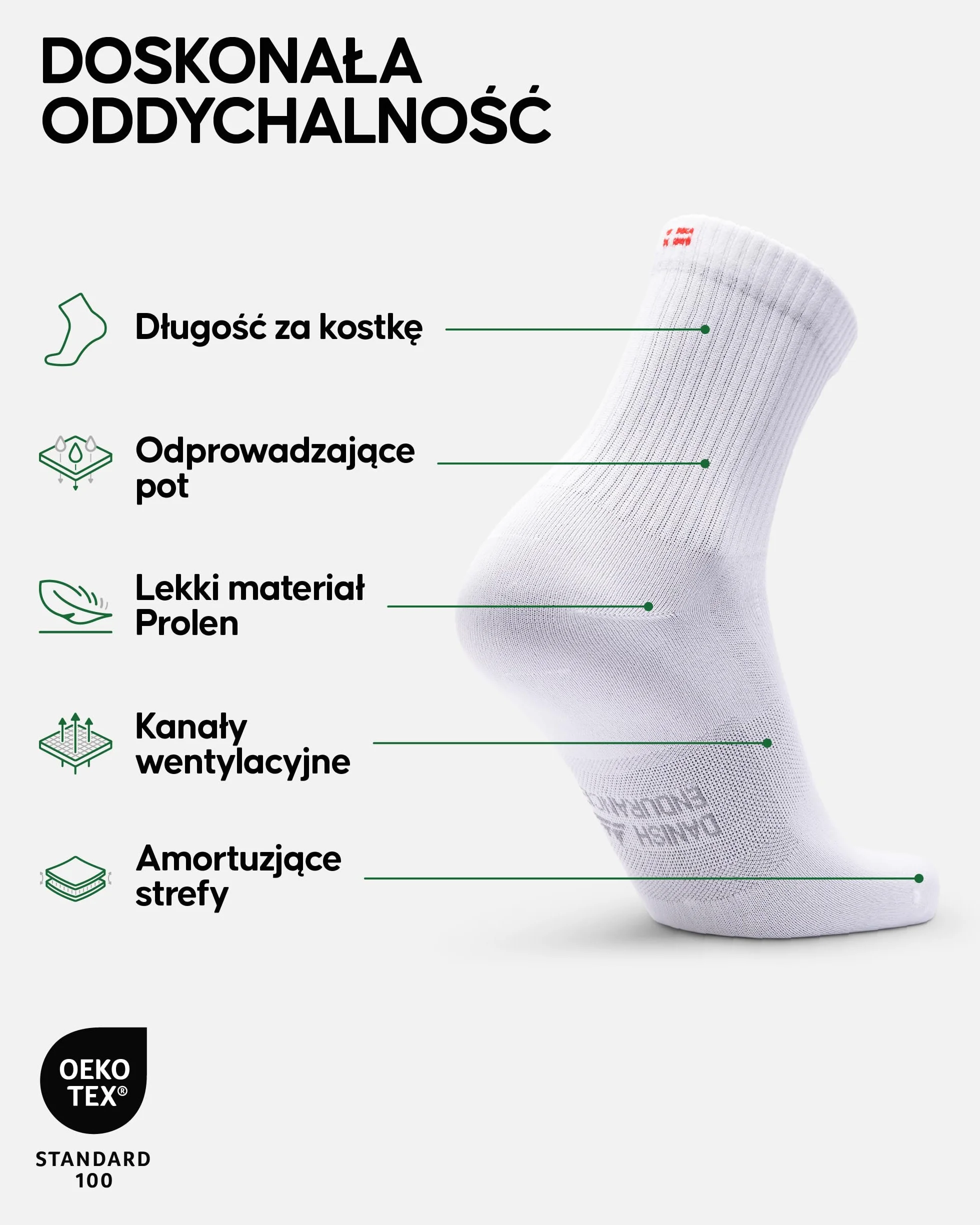 DANISH ENDURANCE Skarpety do Biegania 5-Pak Biały 43-47