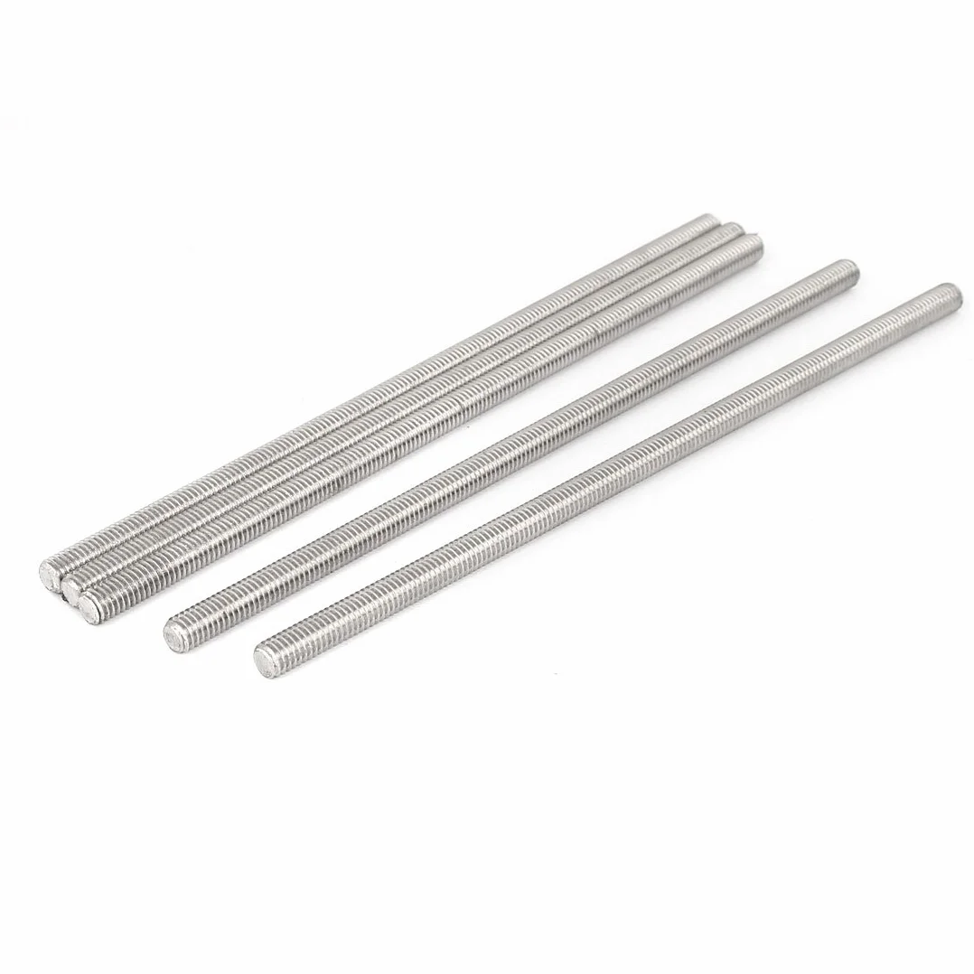 sourcingmap M6 x 160 mm stal nierdzewna 304 w pełni gwintowane pręty pręty sztyfty sprzęt 5 szt.