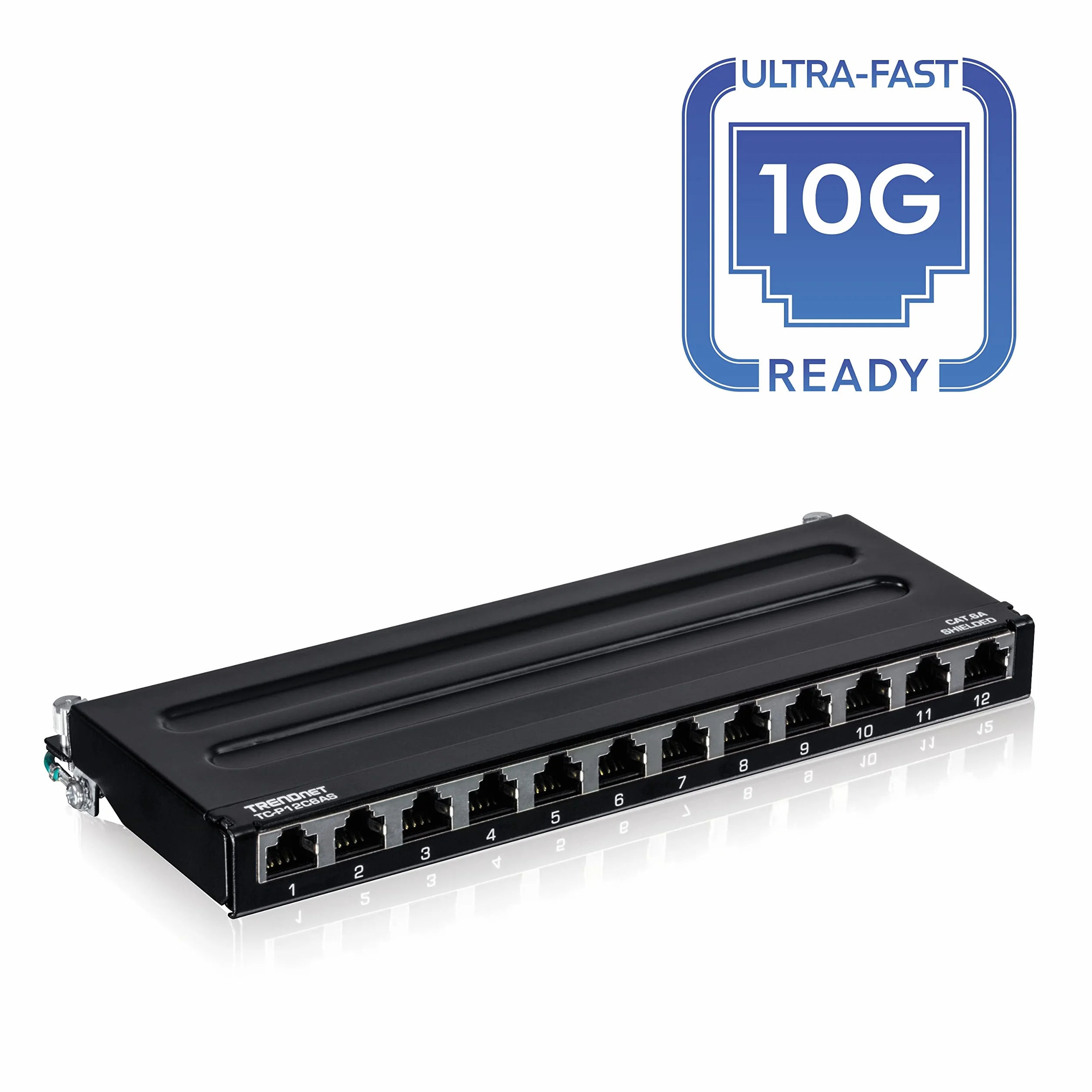 TRENDnet TC-P12C6AS panel krosowy 12-portowy Cat6a ekranowany, do montażu na ścianie