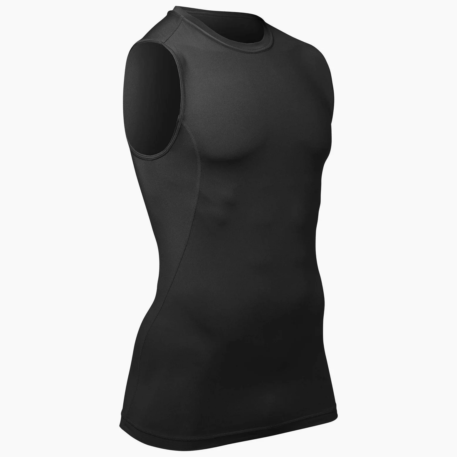 CHAMPRO Męska koszulka kompresyjna CJ1ABS bez rękawów - poliester/spandex, czarna, rozmiar S