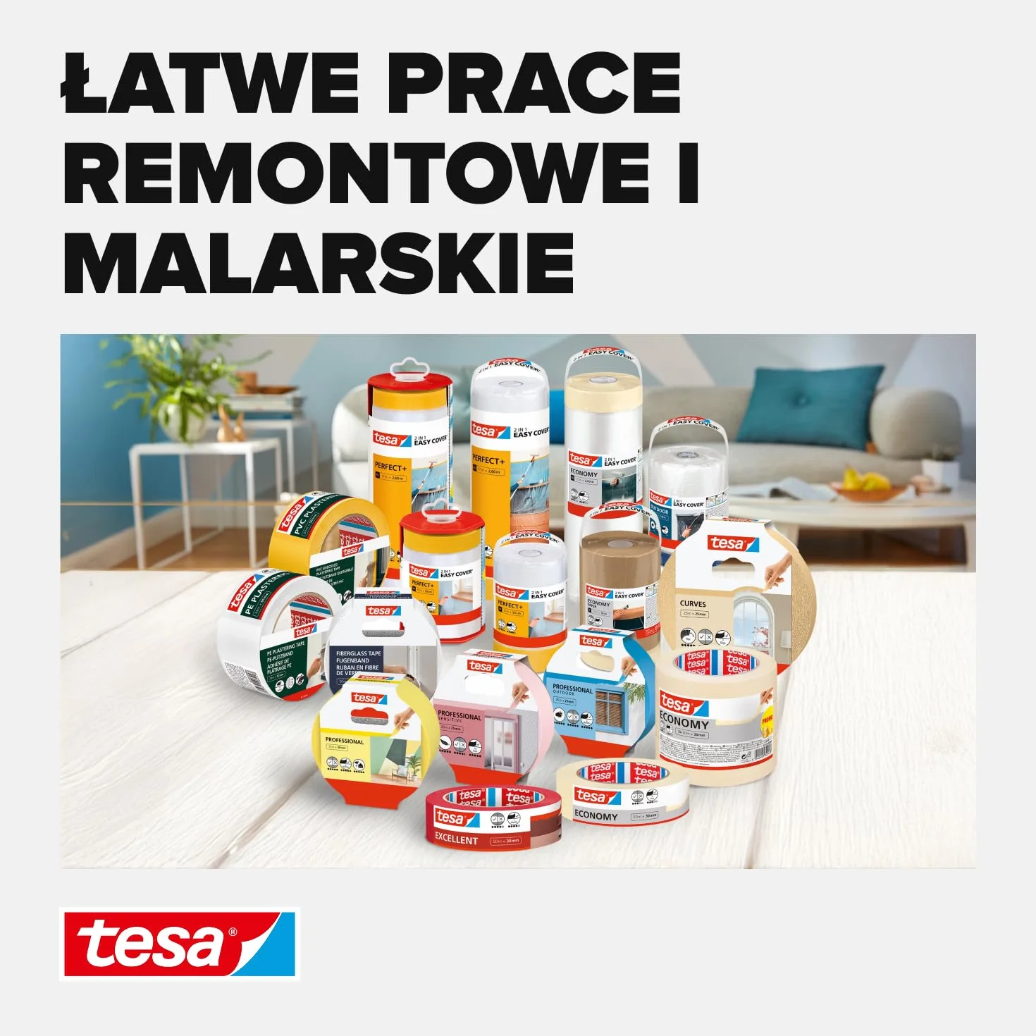 tesa taśma naprawcza z włókna szklanego - taśma do naprawy, uszczelniania i zabezpieczania - do szorstkich i gładkich powierzchni - odporna na rozdarcie - 20m x 50mm