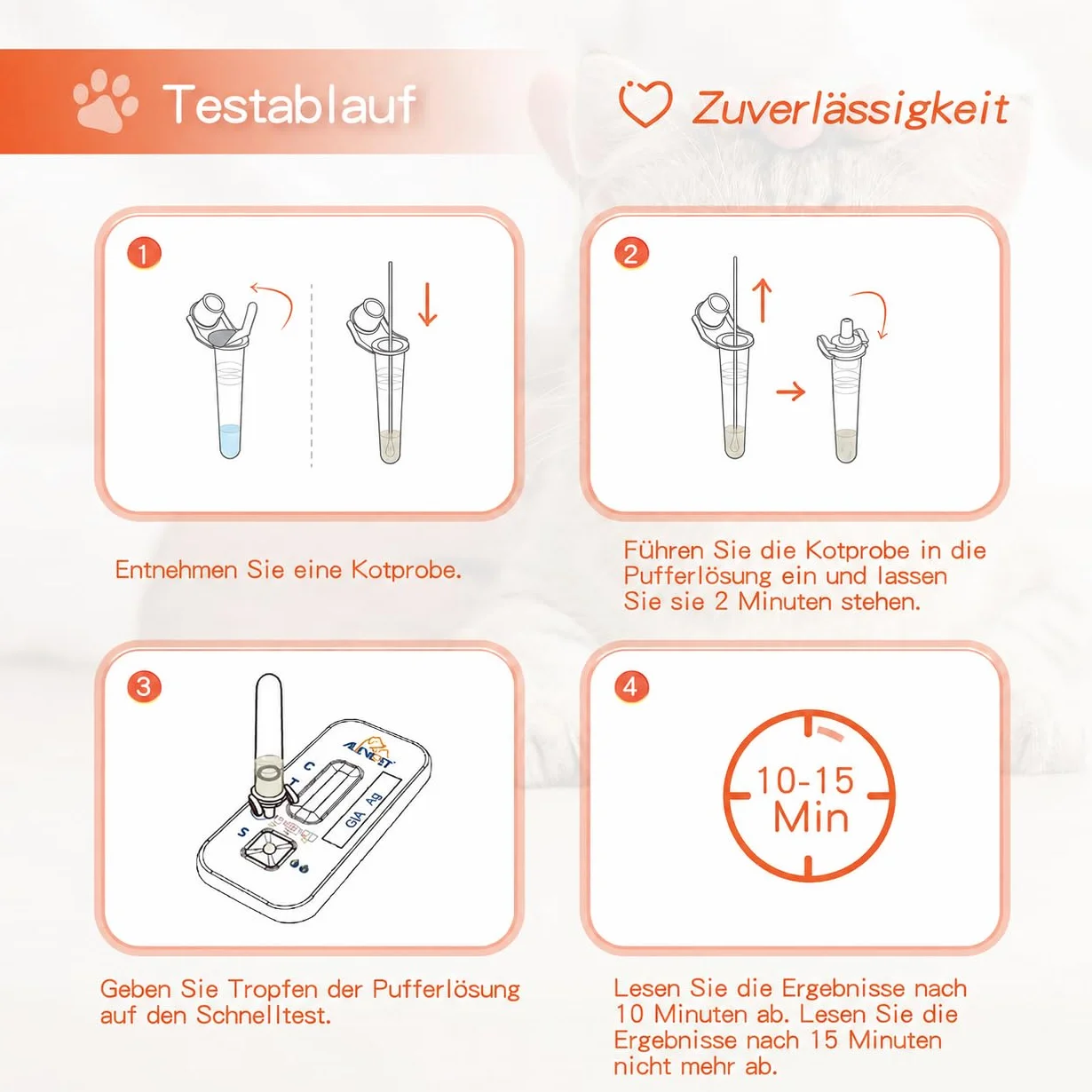 Giardien szybki test dla psów i kotów – test Giardia niezawodny jako test na pasożyty jelitowe i biegunkę – dla psów i kotów w Giardia 7 testów
