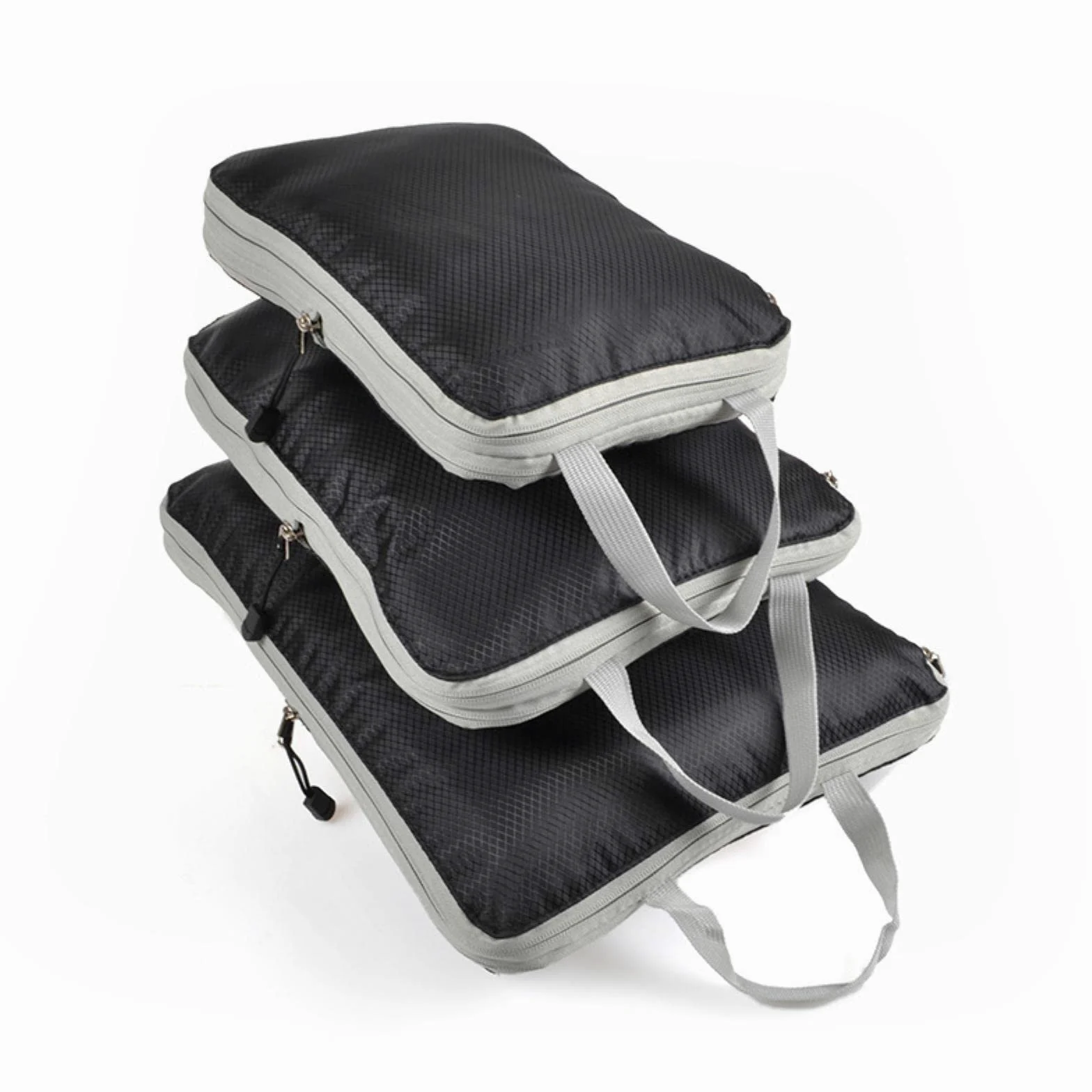 1 szt. Kostki do pakowania Składana wodoodporna torba podróżna do przechowywania Walizka Nylon Przenośna z torebką Organizator bagażu – duży 40X30CM Tylko 1, czarny (niebieski, błękitny średni Tylko