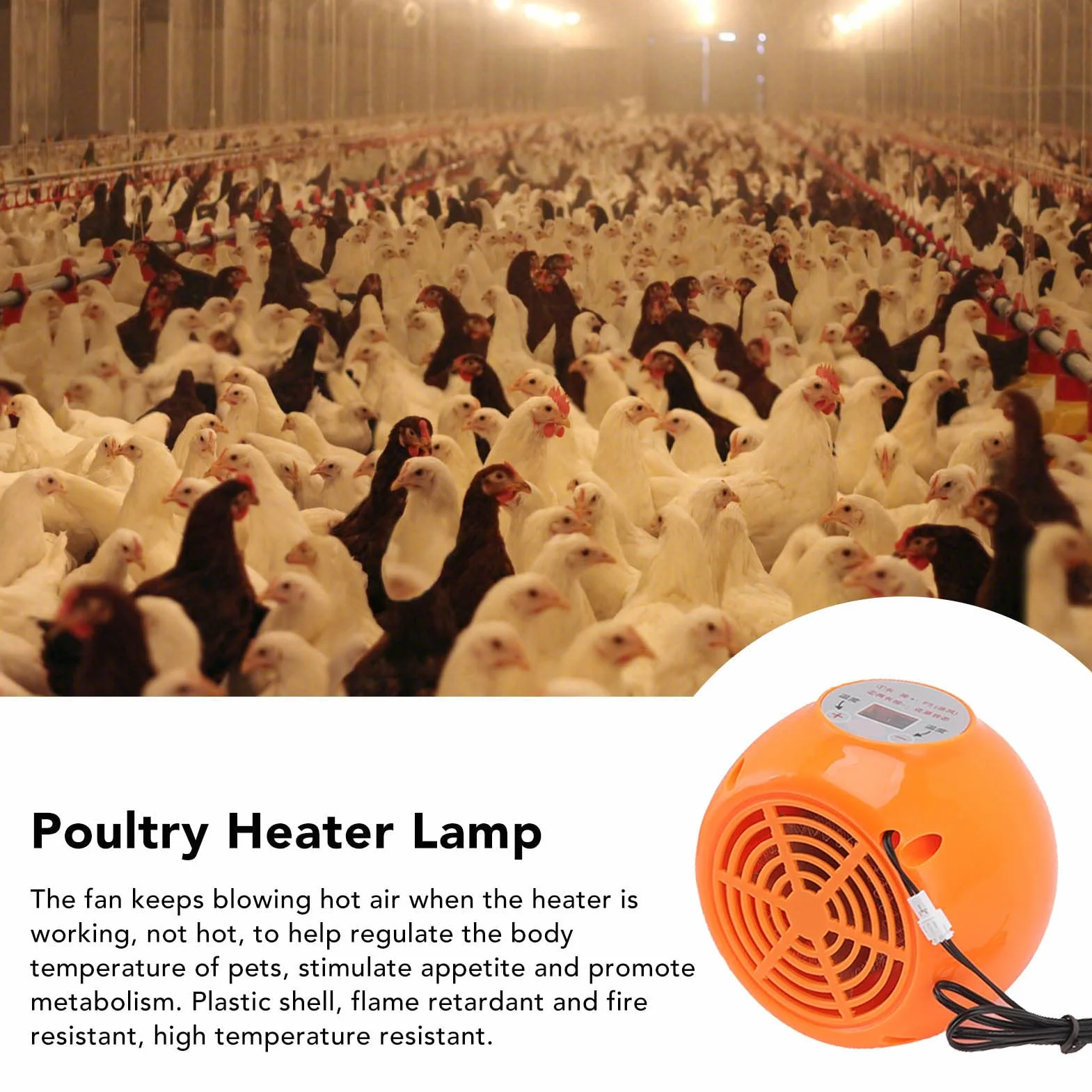 Grzałka do Kurnika, Regulowana Temperatura, Grzewcza E27 dla Nasiadki Kurczaki i Innych Gospodarskich, 150W