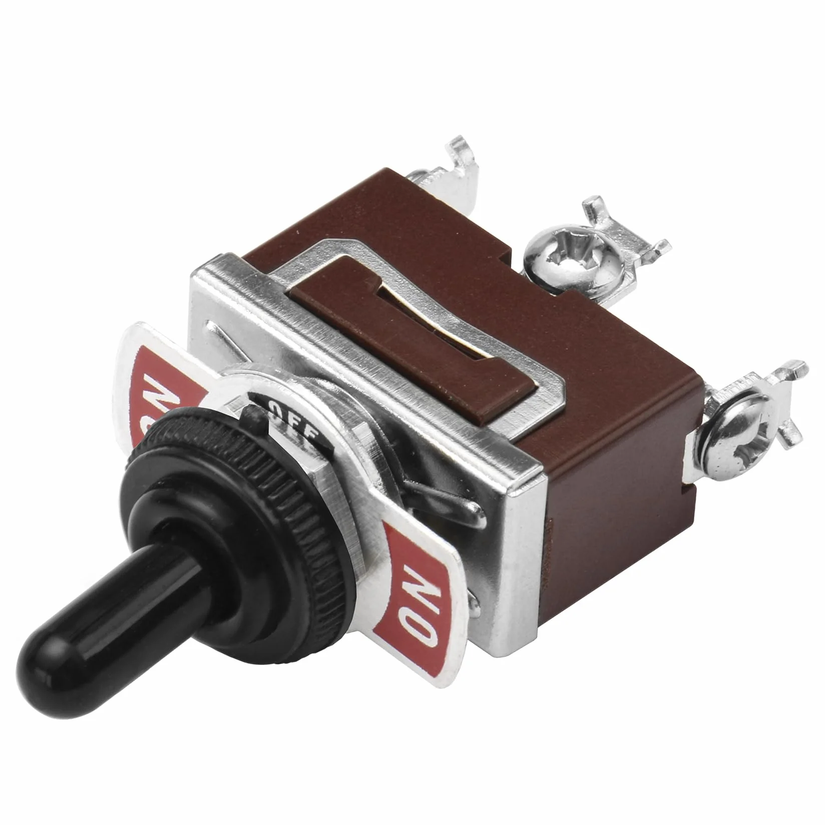 Heschen Metalowy przełącznik dźwigniowy, RT1122FS, SPDT, typ chwilowy, (ON)/OFF/(ON) 3-pozycyjny, 15 A 250 VAC, z wodoodporną nasadką, CE