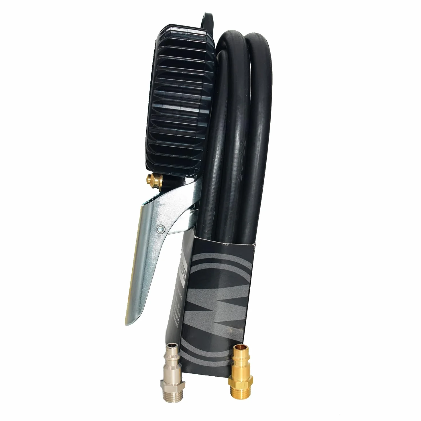 Manometr ciśnienia w oponach Eurodainu 2015 model Coronil z szybkimi złączami. 0,7-11 BAR, tarcza 80mm i rura 150 cm