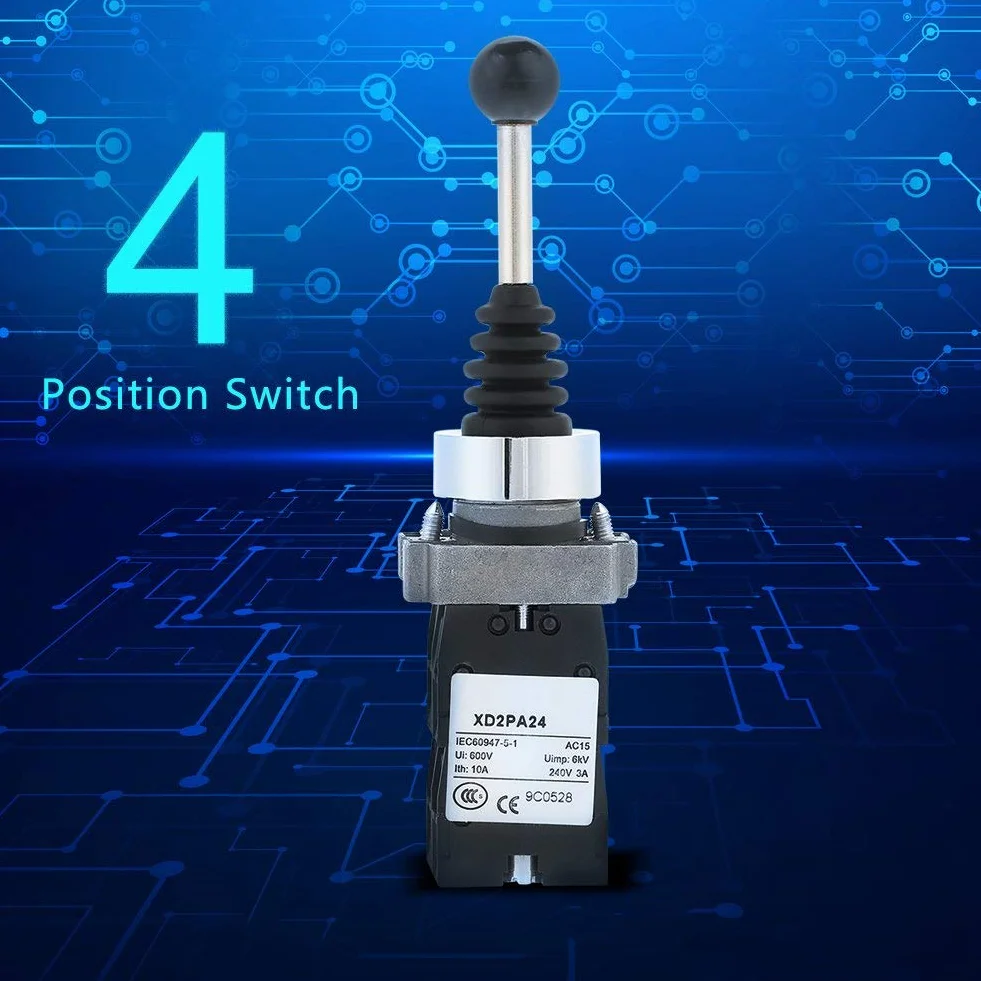 Joystick Switch, kontroler Joy Stick 4-pozycyjny sprężynowy przełącznik zwrotny wymiana przełączników przemysłowych czarny