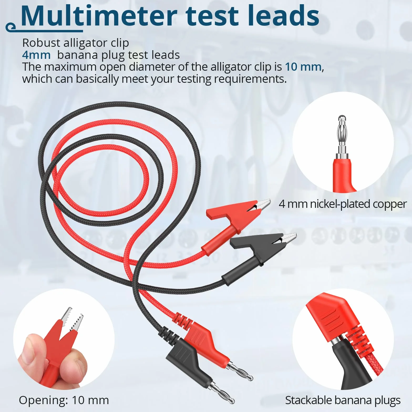 1 m 15 A, 1000 V, kabel do testowania, do multimetru, laboratoriów, napraw elektrycznych