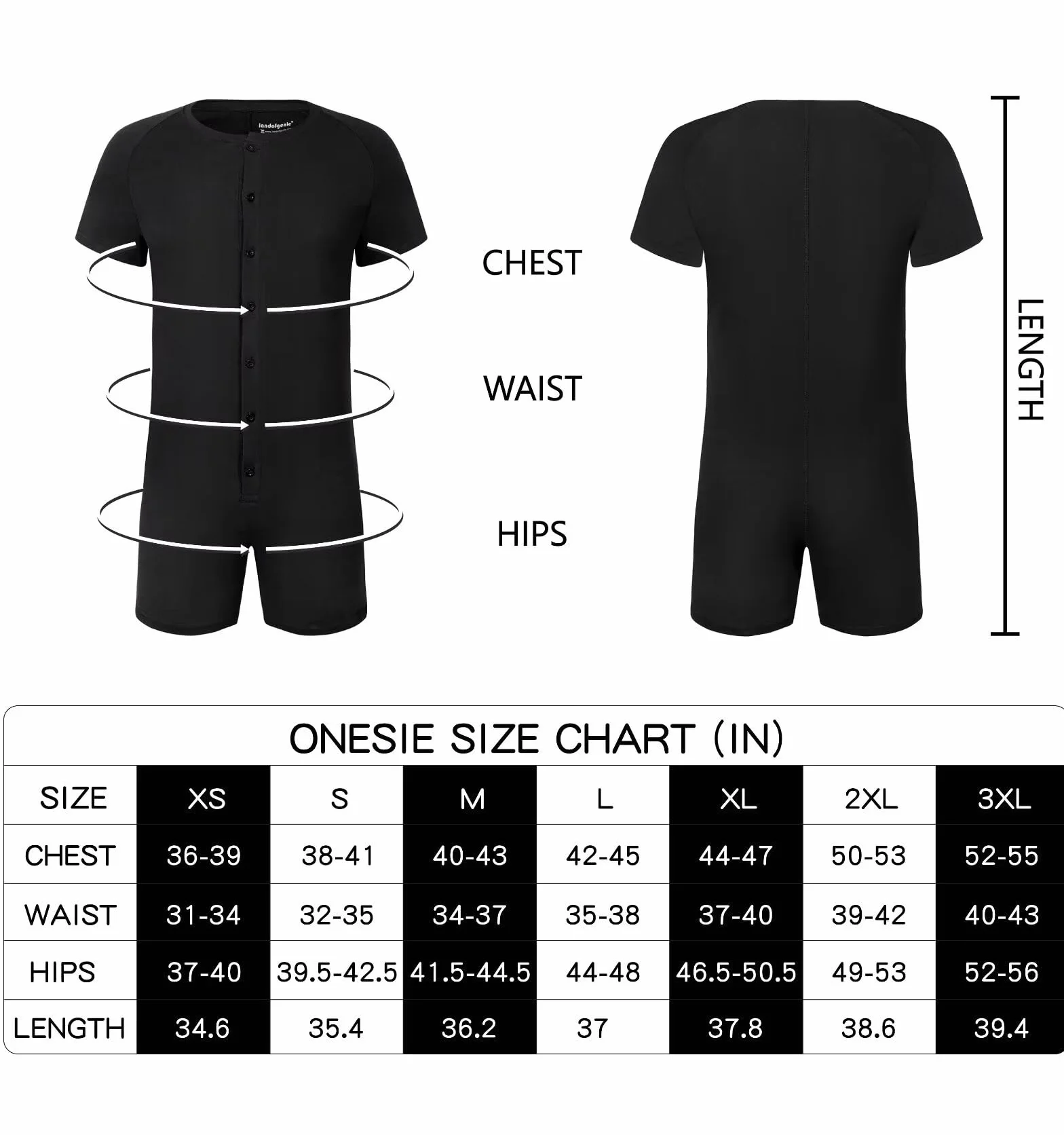 Landofgenie Mężczyźni Onesie Krótki Rękaw Bodysuit One Piece Pidżama Rompers Dolna Koszula Krocza
