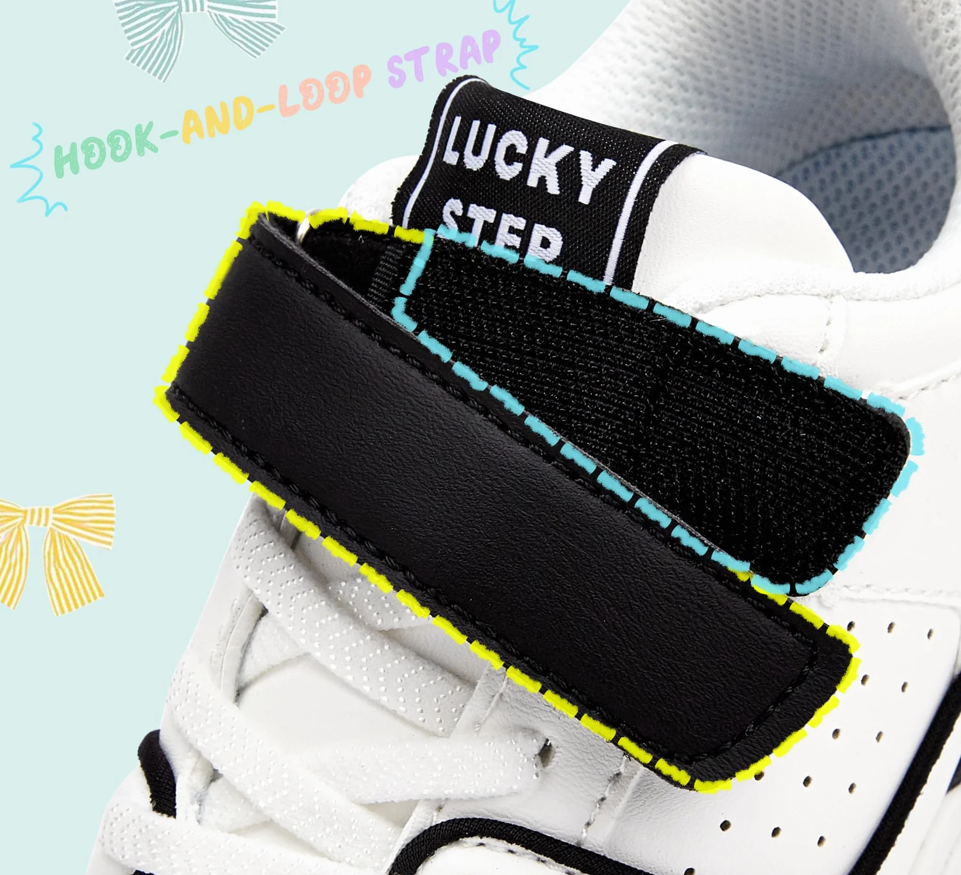 LUCKY STEP Dziecięce buty typu sneakers – wygodne buty rekreacyjne do szkoły, uprawiania sportu i na co dzień, niskie trampki z zapięciem na rzepy, dla chłopców/dziewczynek