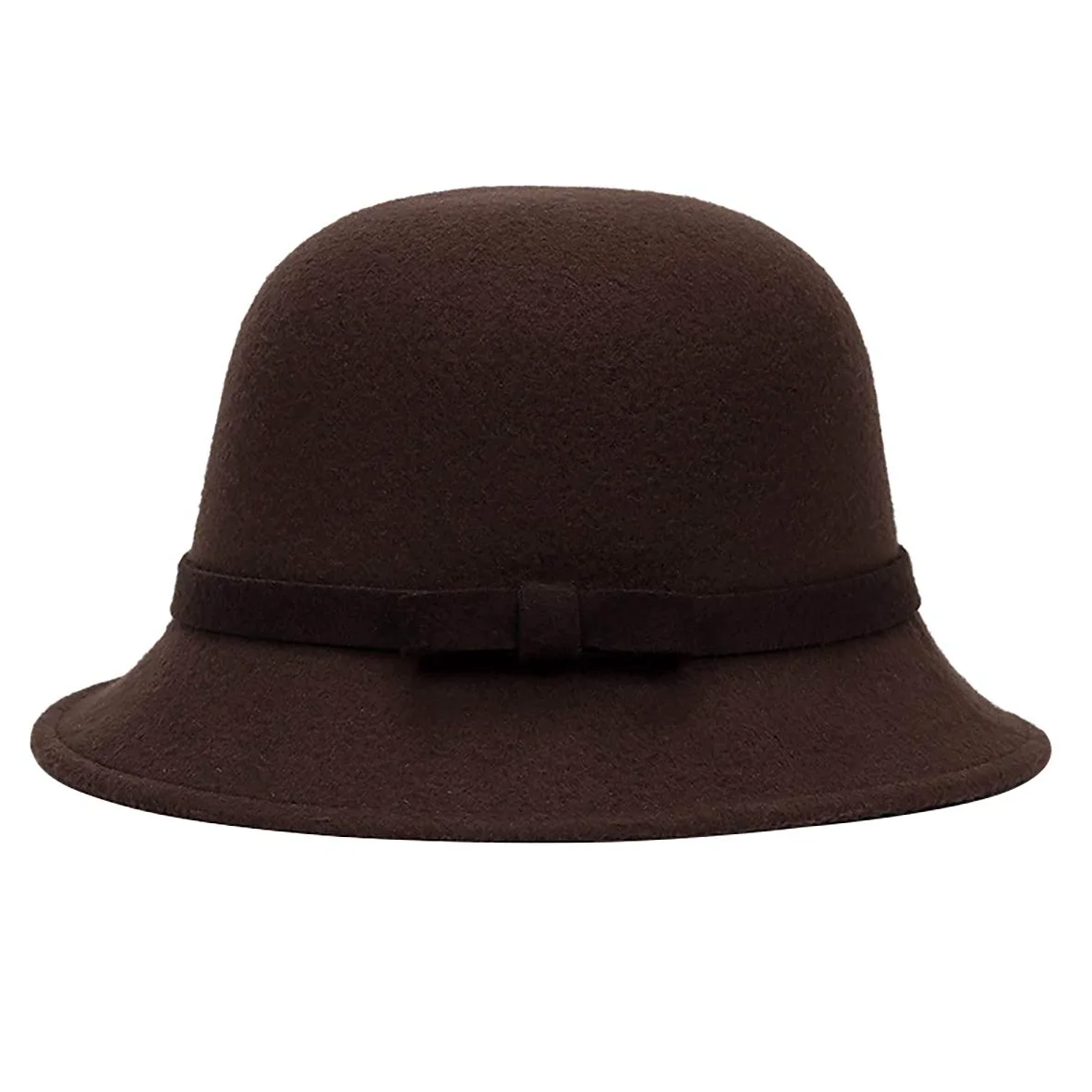 Faux Wool Fedora Bowler Bowknot Panama kapelusz filcowy kapelusz bucket hats, damska czapka ślubna Cloche Derby Hats Bowler Church Hat